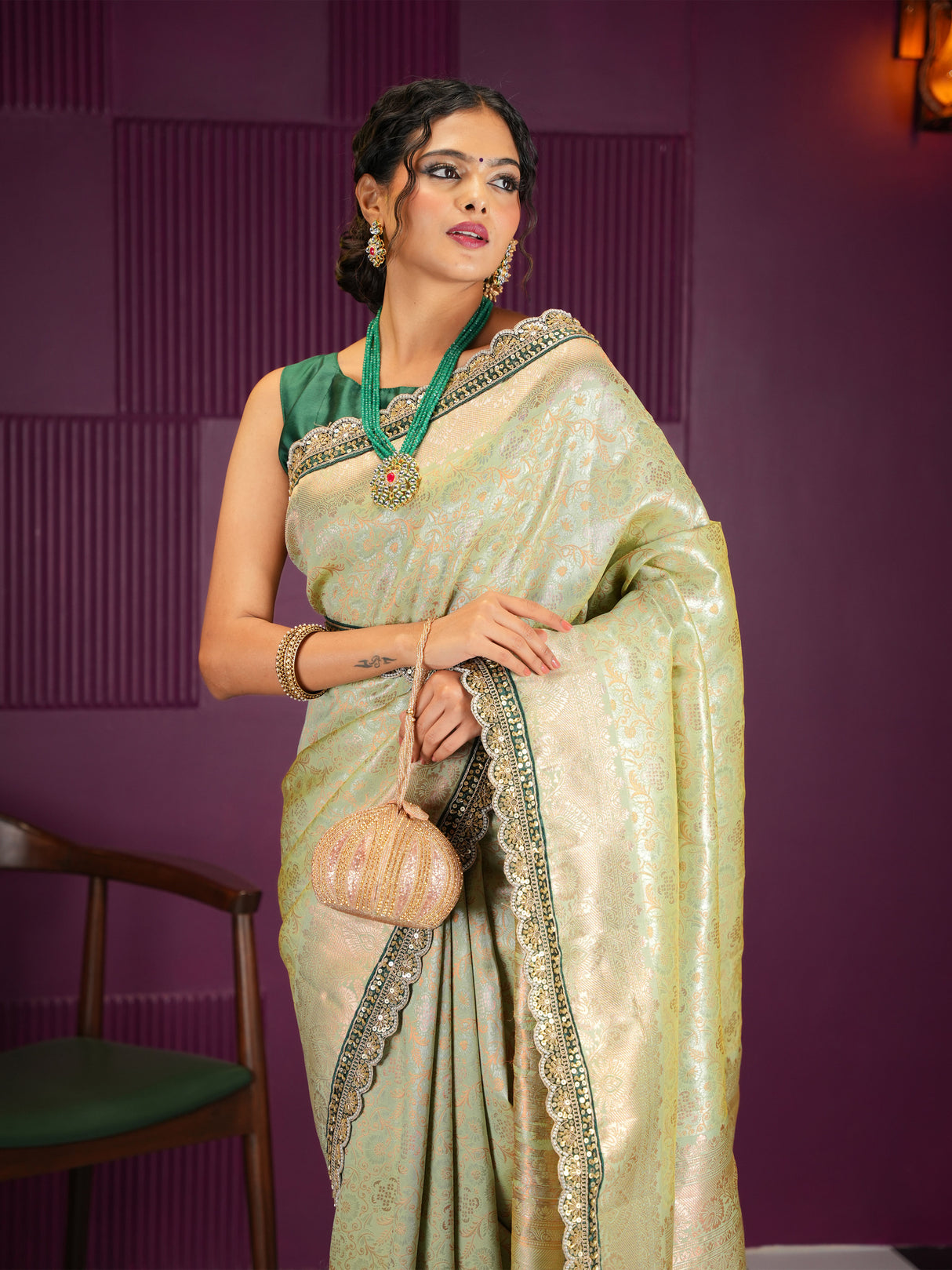 Mimosa Women's Woven Design Banarasi Style Art Silk Saree With Blouse Piece : SA00002002PSFREE