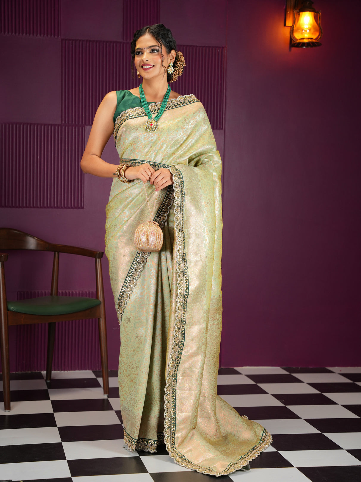 Mimosa Women's Woven Design Banarasi Style Art Silk Saree With Blouse Piece : SA00002002PSFREE