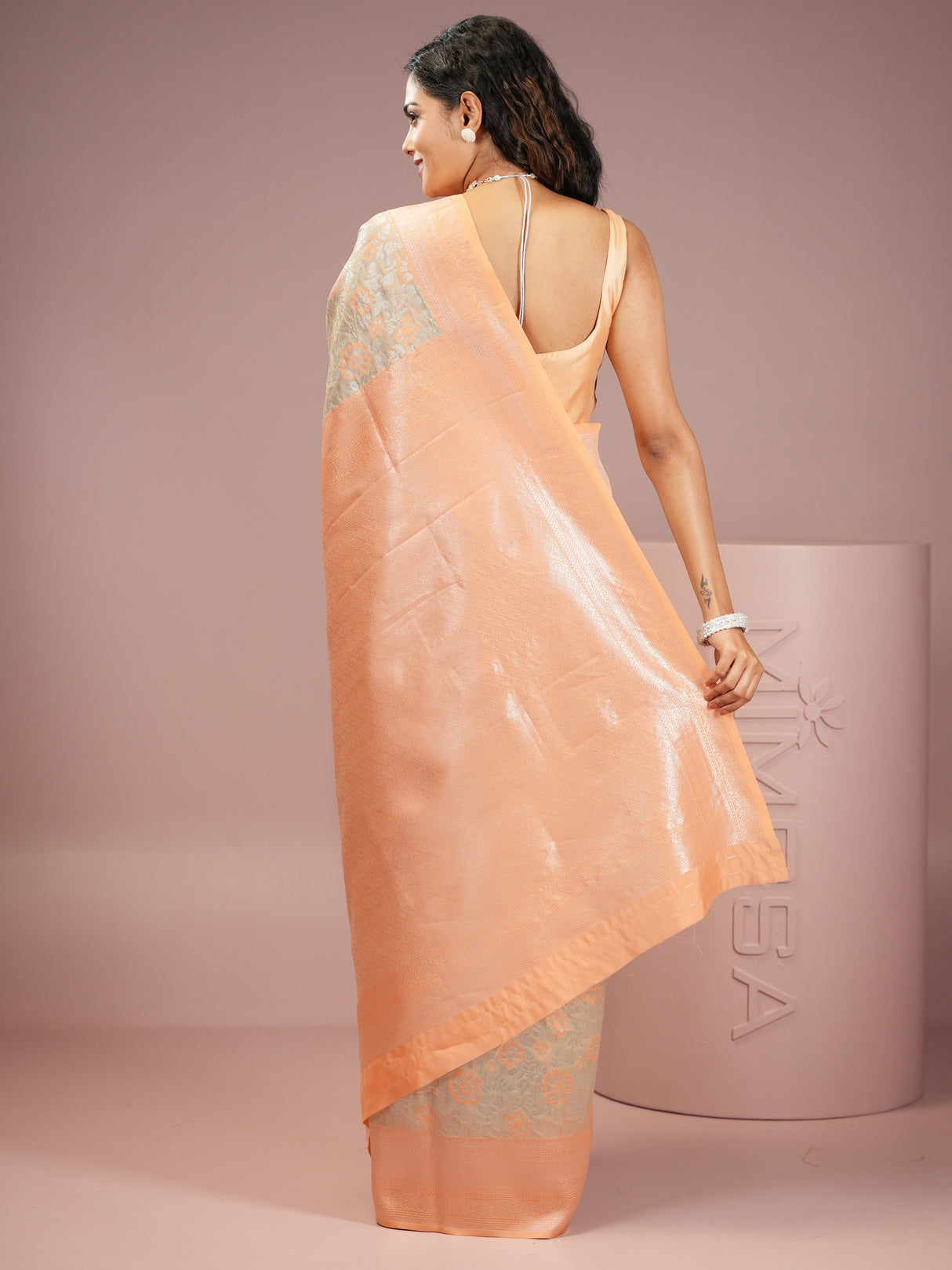 Mimosa Women's Woven Design Kanjivaram Style Art Silk Saree With Blouse Piece : SA00002003CKFREE