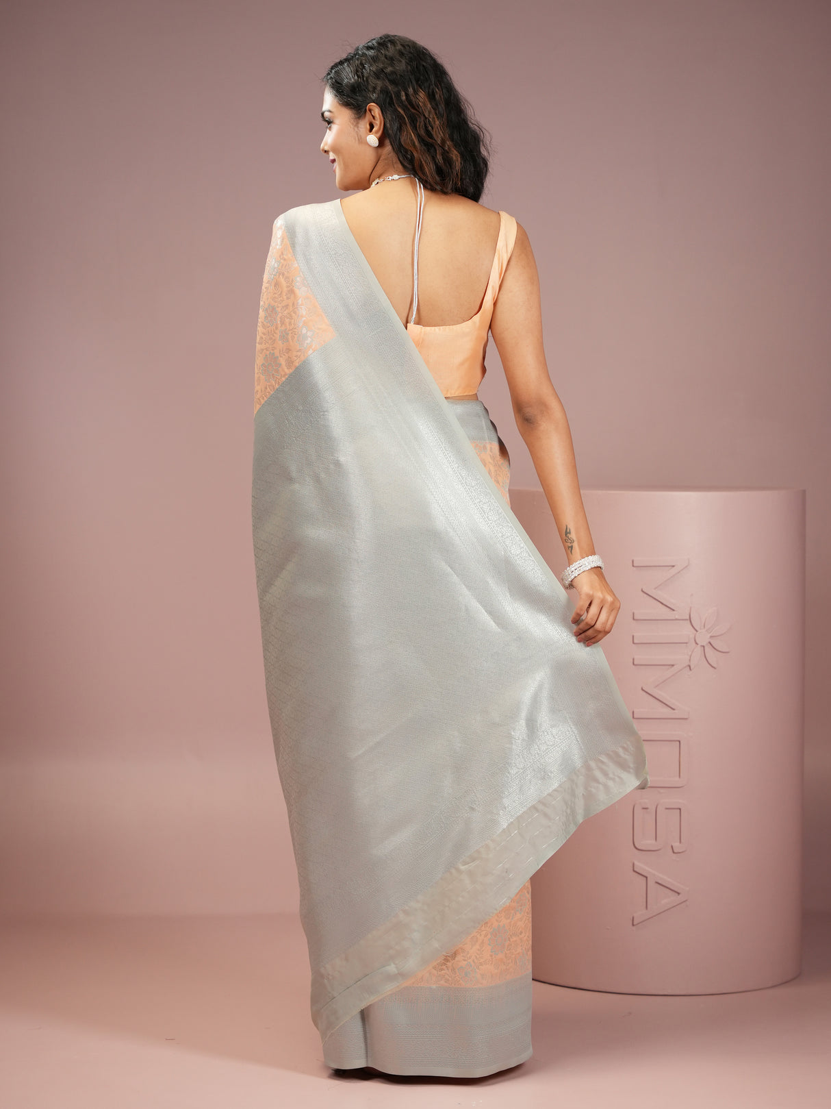 Mimosa Women's Woven Design Kanjivaram Style Art Silk Saree With Blouse Piece : SA00002003PCFREE