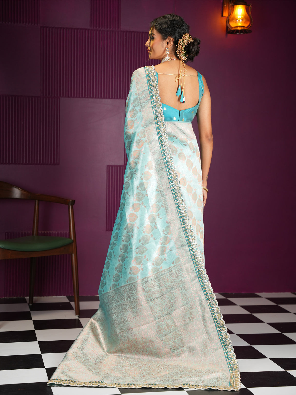 Mimosa Women's Woven Design Kanjivaram Style Art Silk Saree With Blouse Piece : SA00002032SFFREE