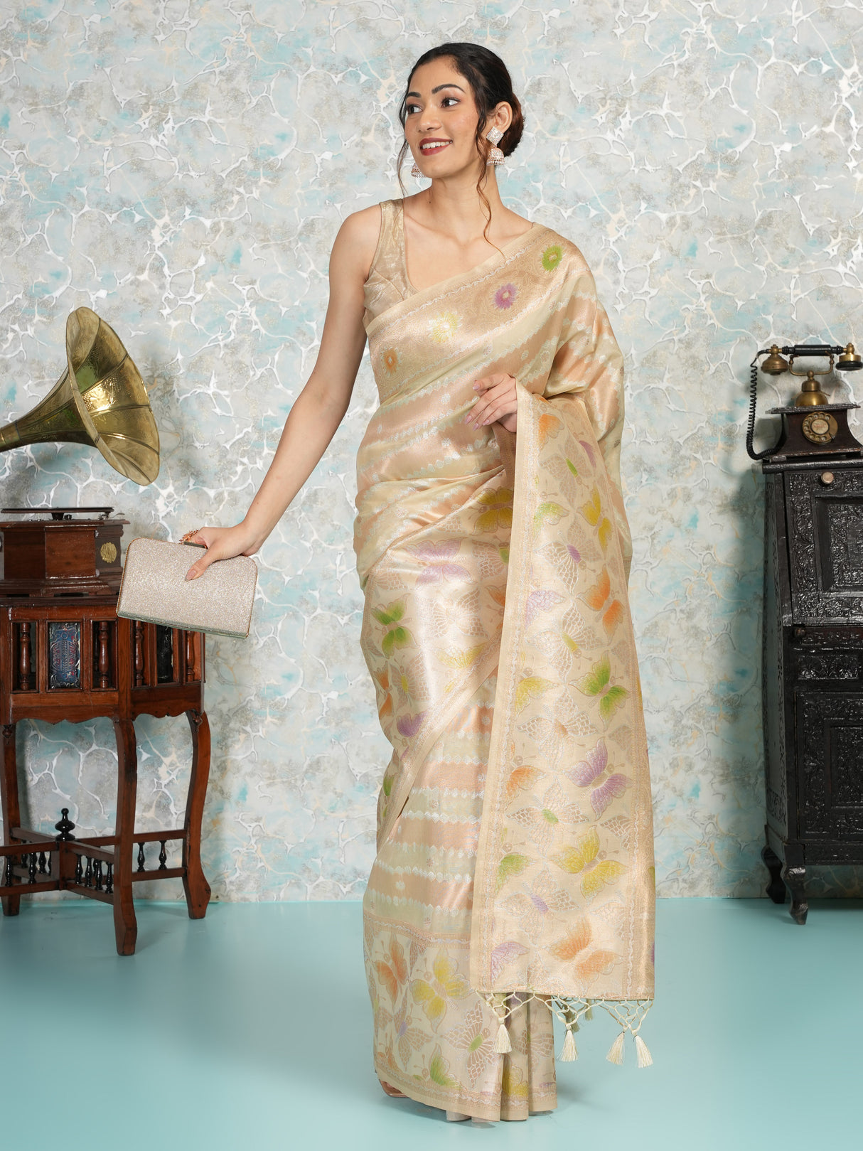 Mimosa Women's Woven Design Banarasi Style Art Silk Saree With Blouse Piece : SA00002065PSFREE