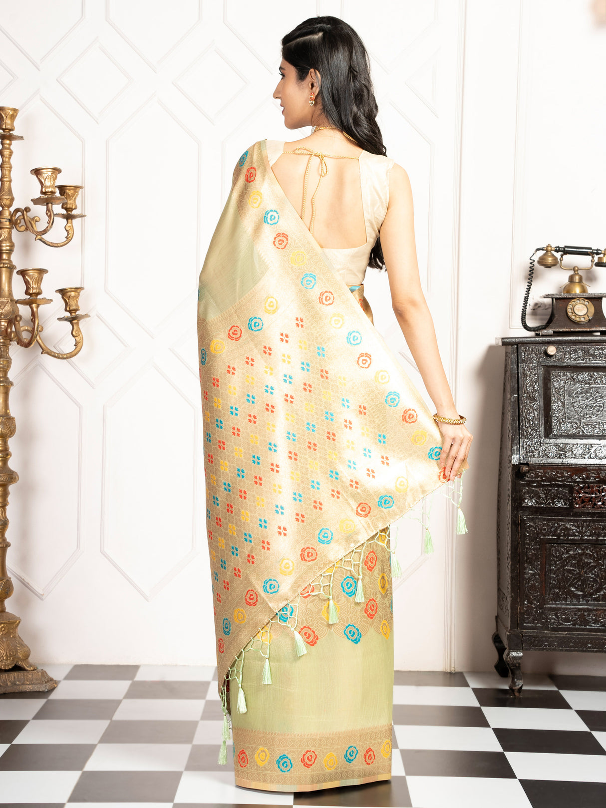 Mimosa Women's Woven Design Banarasi Style Art Silk Saree With Blouse Piece : SA00002082PSFREE