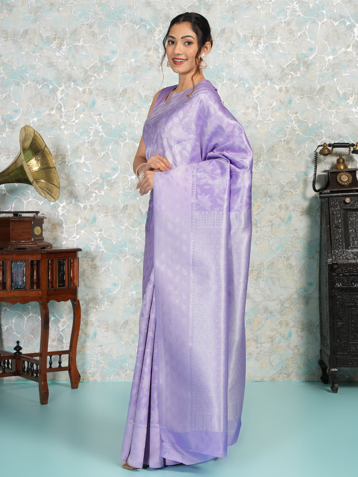 Mimosa Women's Woven Design Kanjivaram Style Art Silk Saree With Blouse Piece : SA00002113VLFREE