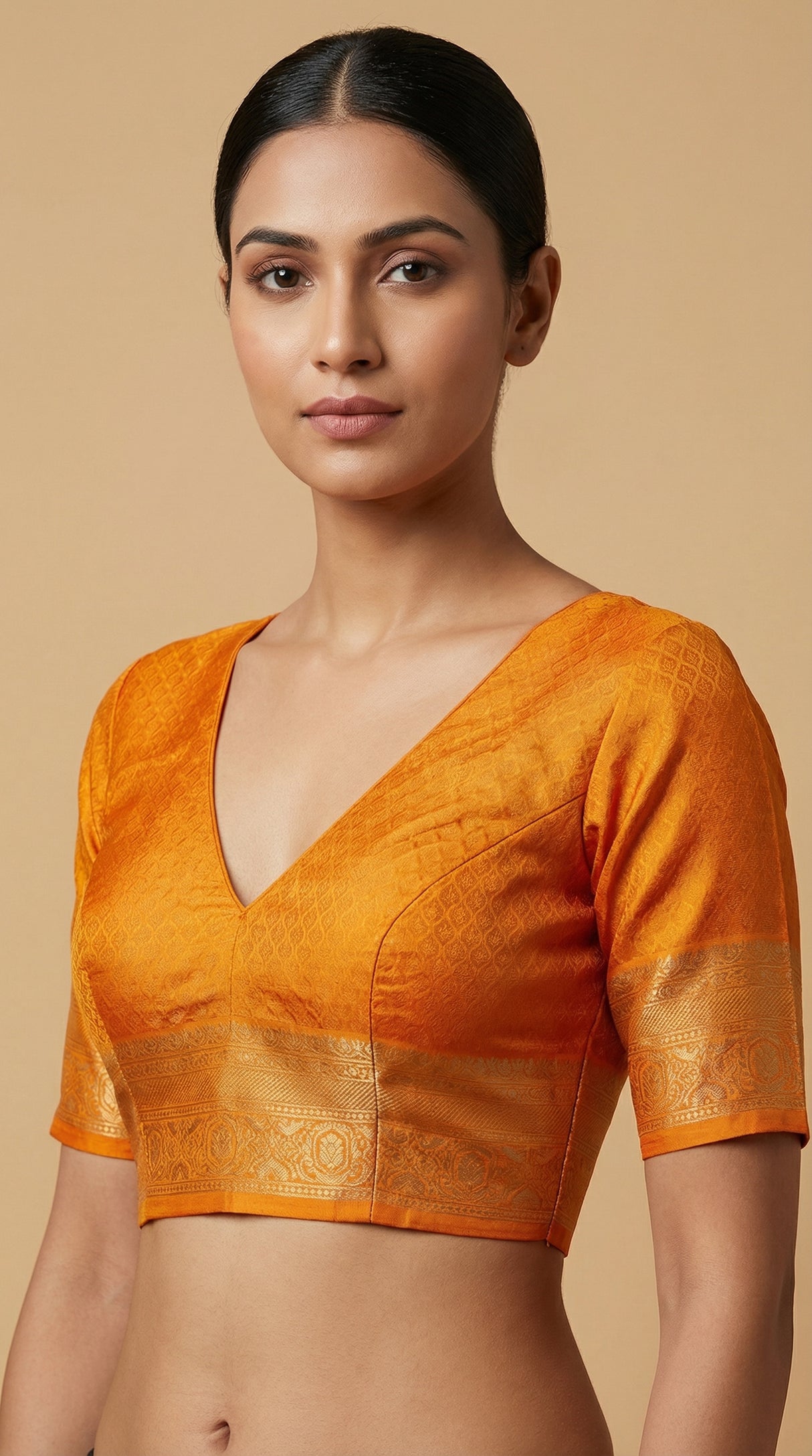MIMOSA Women's Woven Design Kanjivaram Style Art Silk Saree with Blouse Piece - Mustard ( SA00002246MSFREE )