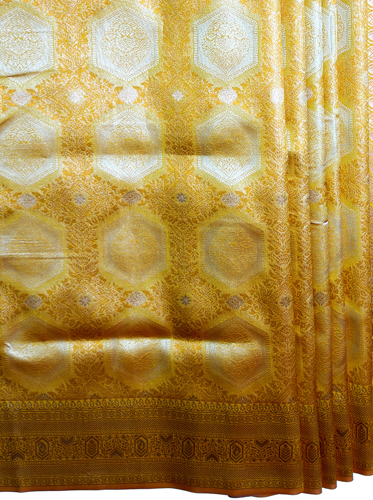 MIMOSA Women's Woven Design Kanjivaram Style Art Silk Saree with Blouse Piece - Mustard ( SA00002246MSFREE )
