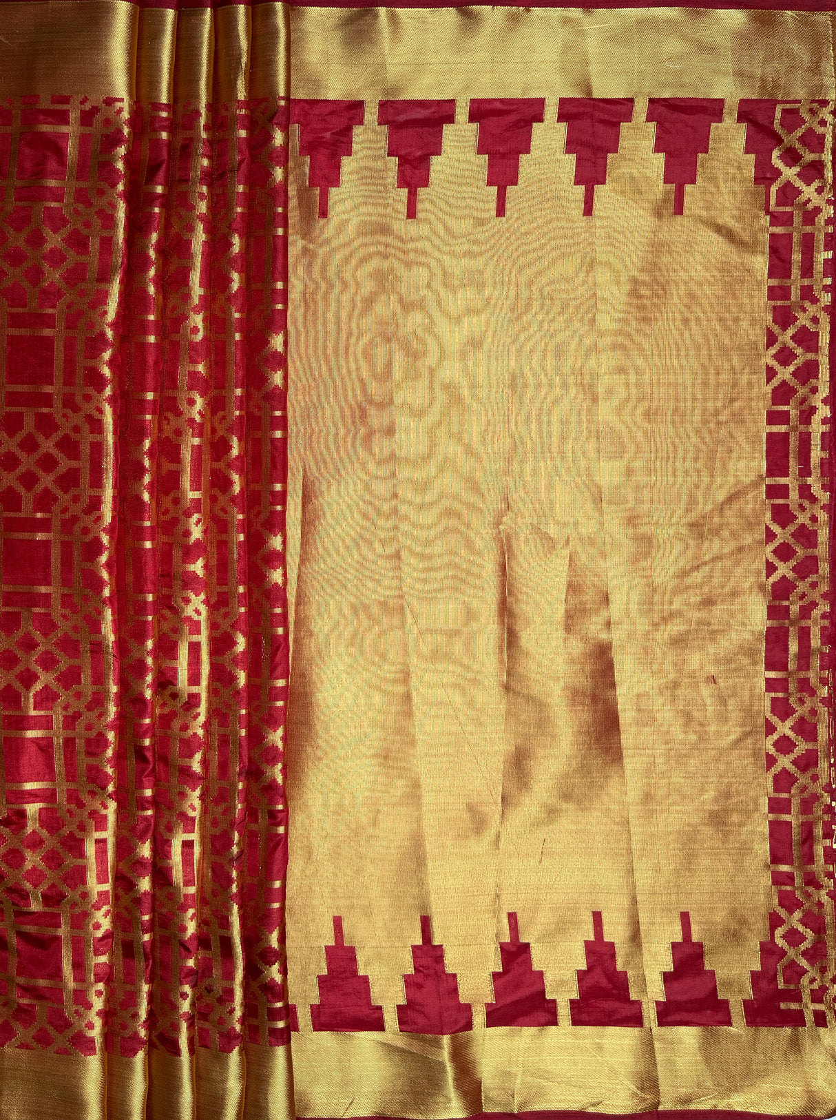 MIMOSA Women's Woven Design Banarasi Style Art Silk Saree with Blouse Piece - Maroon ( SA00003121MRFREE )