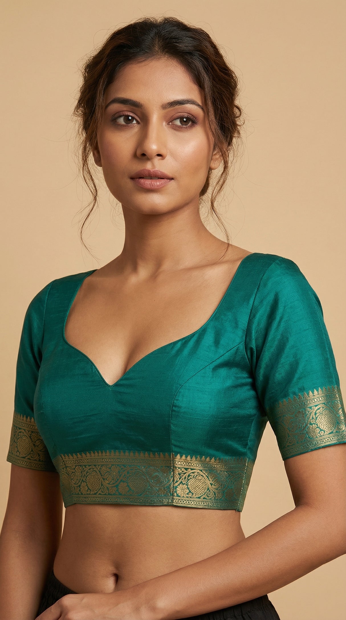 MIMOSA Women's Woven Design Paithani Style Art Silk Saree with Blouse Piece - Saffire ( SA00003125SFFREE )