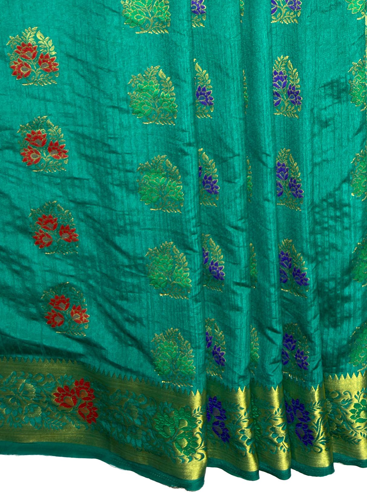 MIMOSA Women's Woven Design Paithani Style Art Silk Saree with Blouse Piece - Saffire ( SA00003125SFFREE )