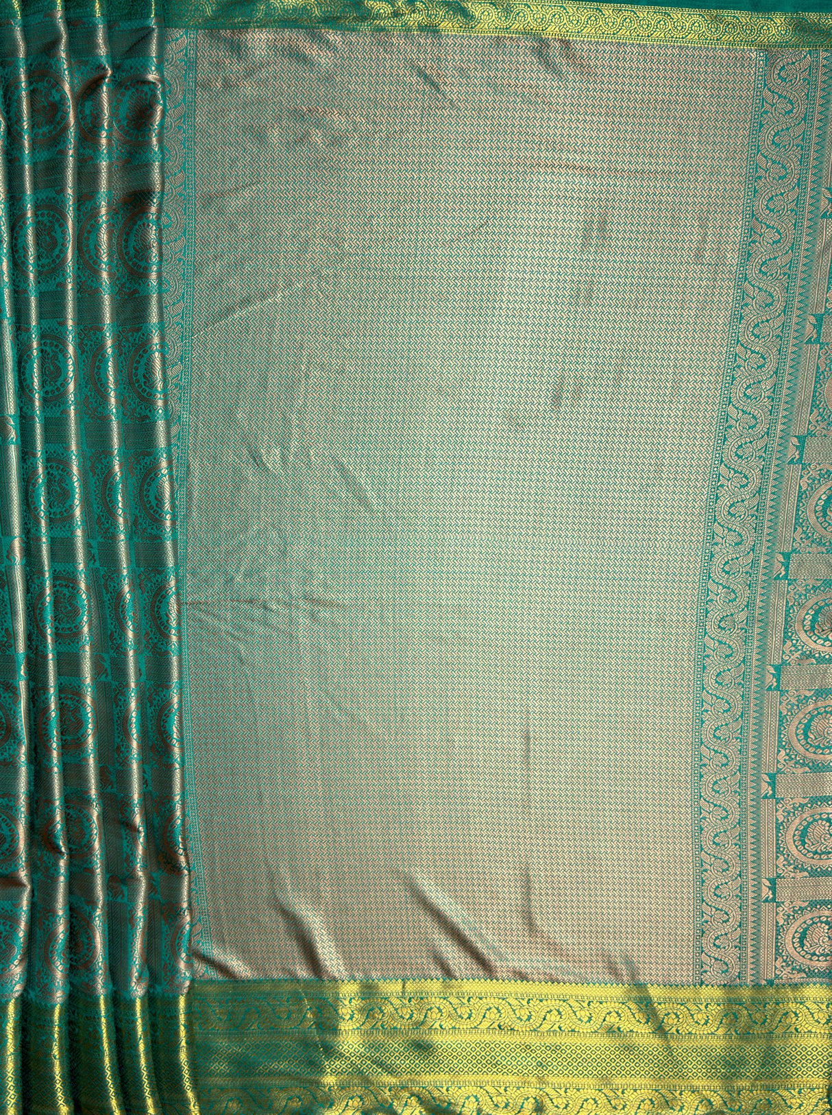 MIMOSA Women's Woven Design Banarasi Style Art Silk Saree with Blouse Piece - Rama ( SA00003126RMFREE )