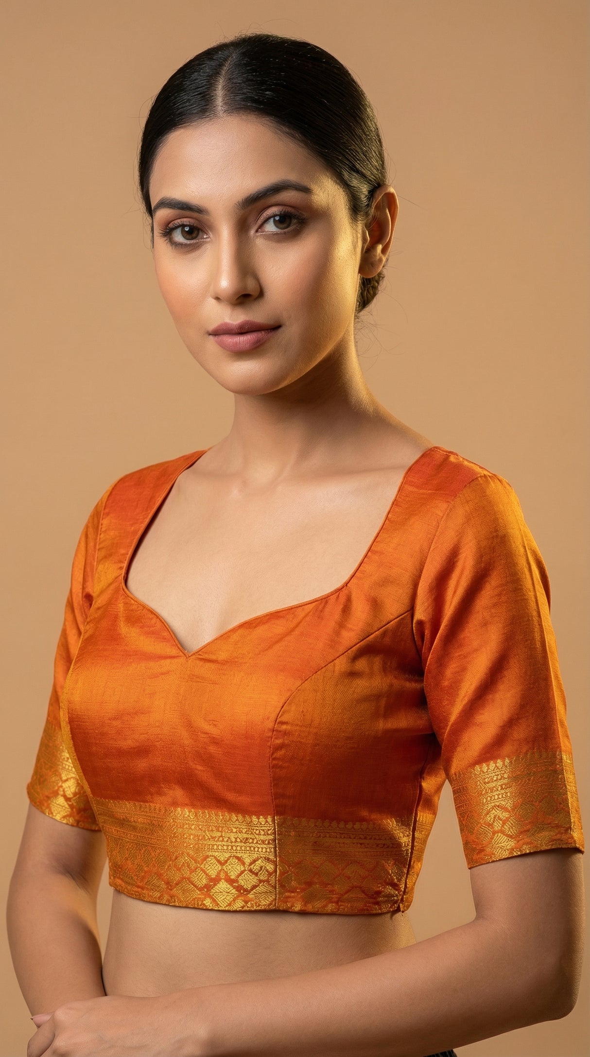 MIMOSA Women's Woven Design Paithani Style Raw Silk Saree with Blouse Piece - Mustard ( SA00003128MSFREE )