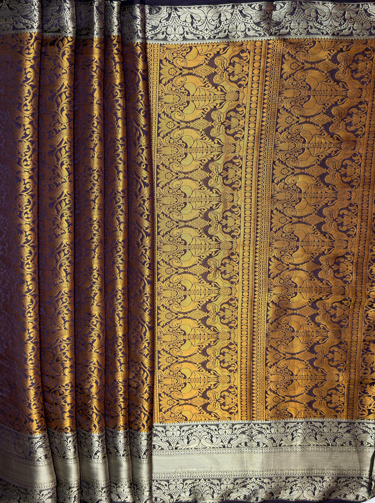 MIMOSA Women's Woven Design Banarasi Style Art Silk Saree with Blouse Piece - Navy ( SA00003132NVFREE )
