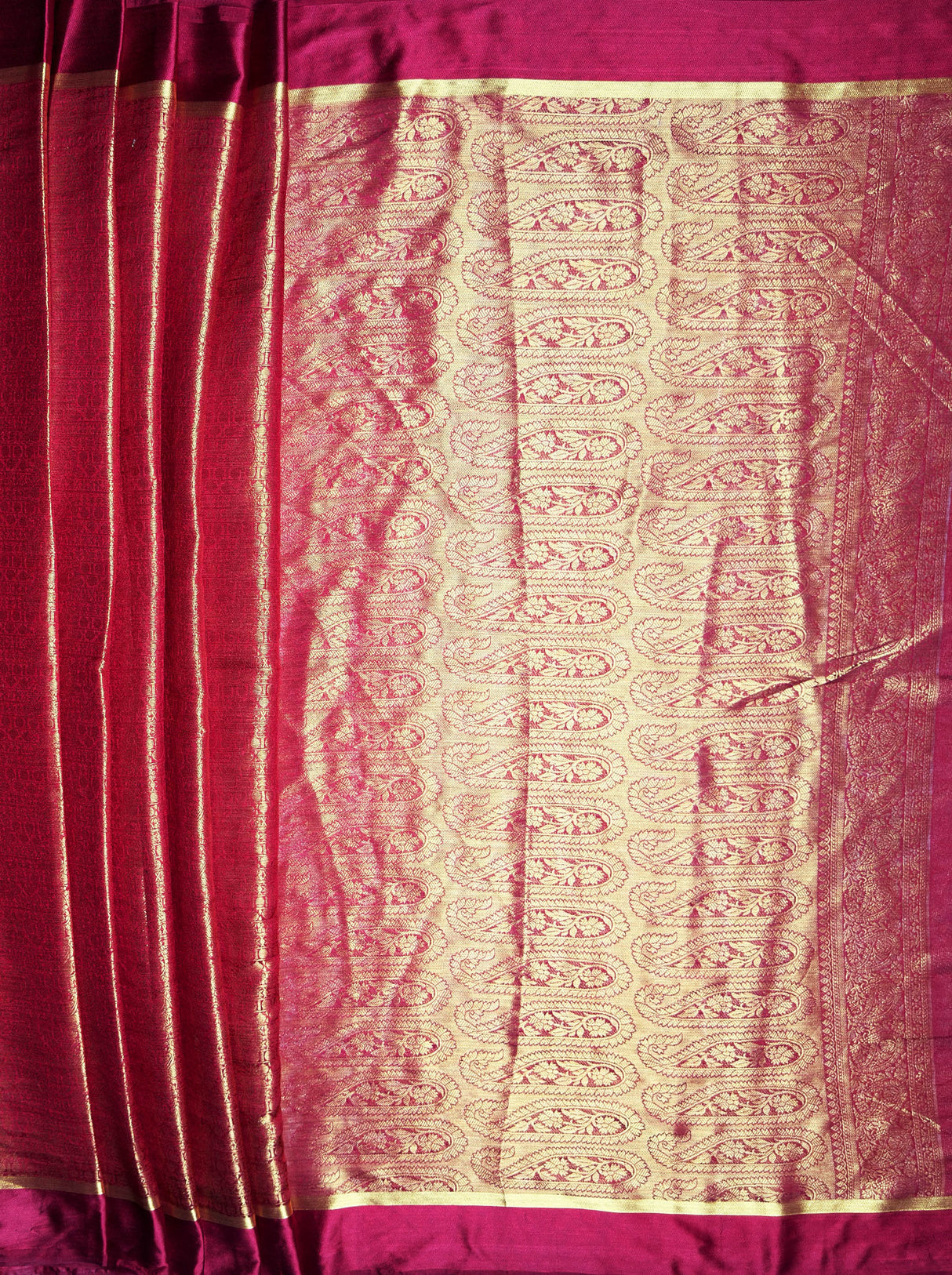 MIMOSA Women's Woven Design Mysore Silk Style Crepe Saree with Blouse Piece - Maroon ( SA00003134MRFREE )