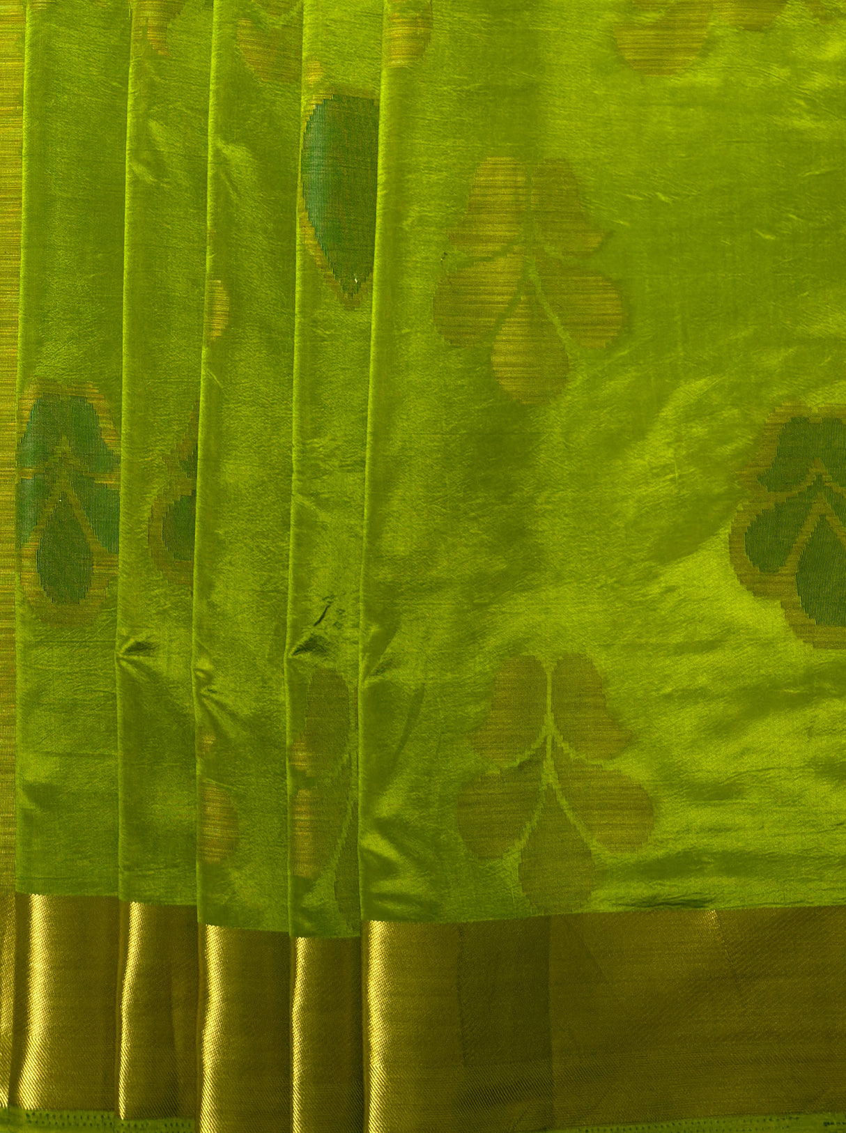 MIMOSA Women's Woven Design Mysore Silk Style Crepe Saree with Blouse Piece - Olive ( SA00003135OLFREE )