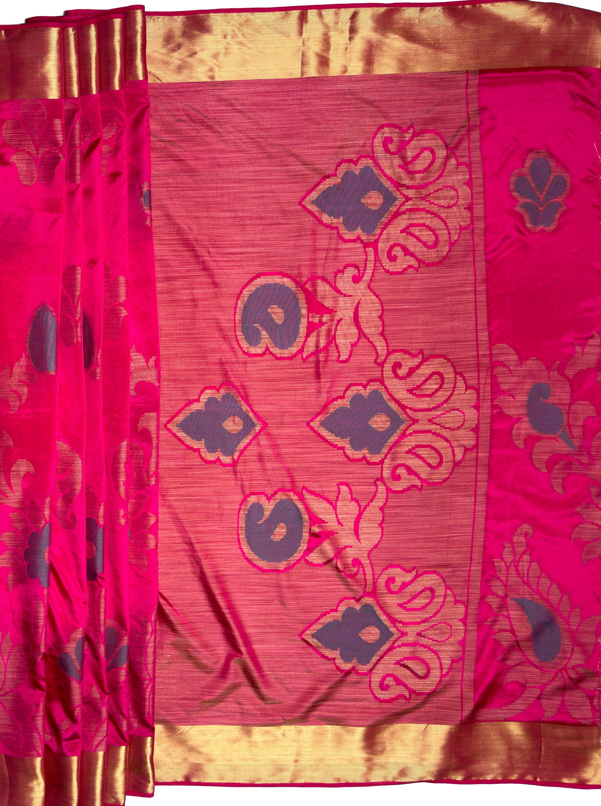 MIMOSA Women's Woven Design Mysore Silk Style Crepe Saree with Blouse Piece - Rani ( SA00003135RNFREE )
