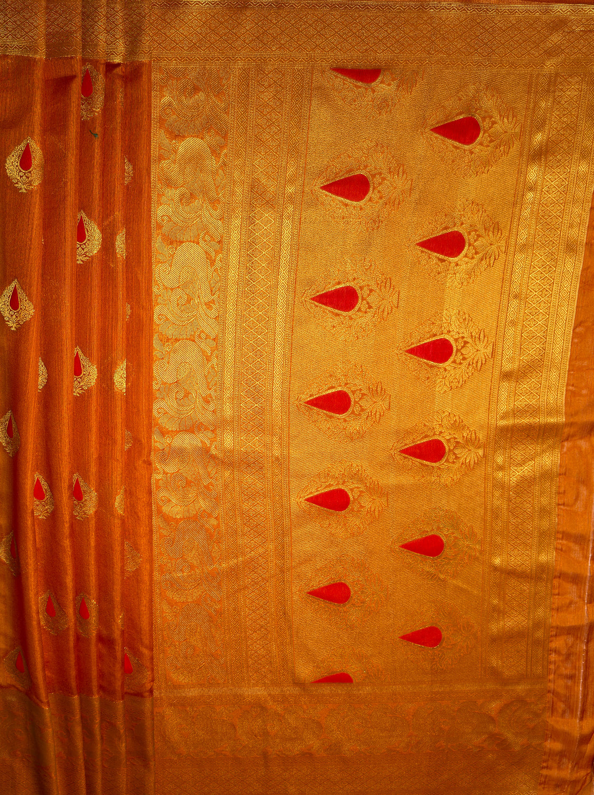 MIMOSA Women's Woven Design Banarasi Style dola silk Saree with Blouse Piece - Mustard ( SA00003137MSFREE )