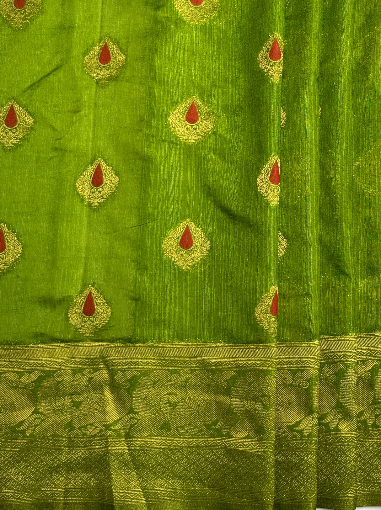 MIMOSA Women's Woven Design Banarasi Style dola silk Saree with Blouse Piece - Olive ( SA00003137OLFREE )