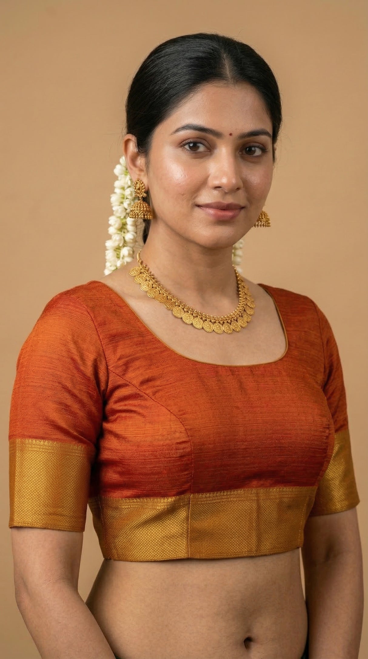 MIMOSA Women's Woven Design Banarasi Style dola silk Saree with Blouse Piece - Rust ( SA00003137RSFREE )