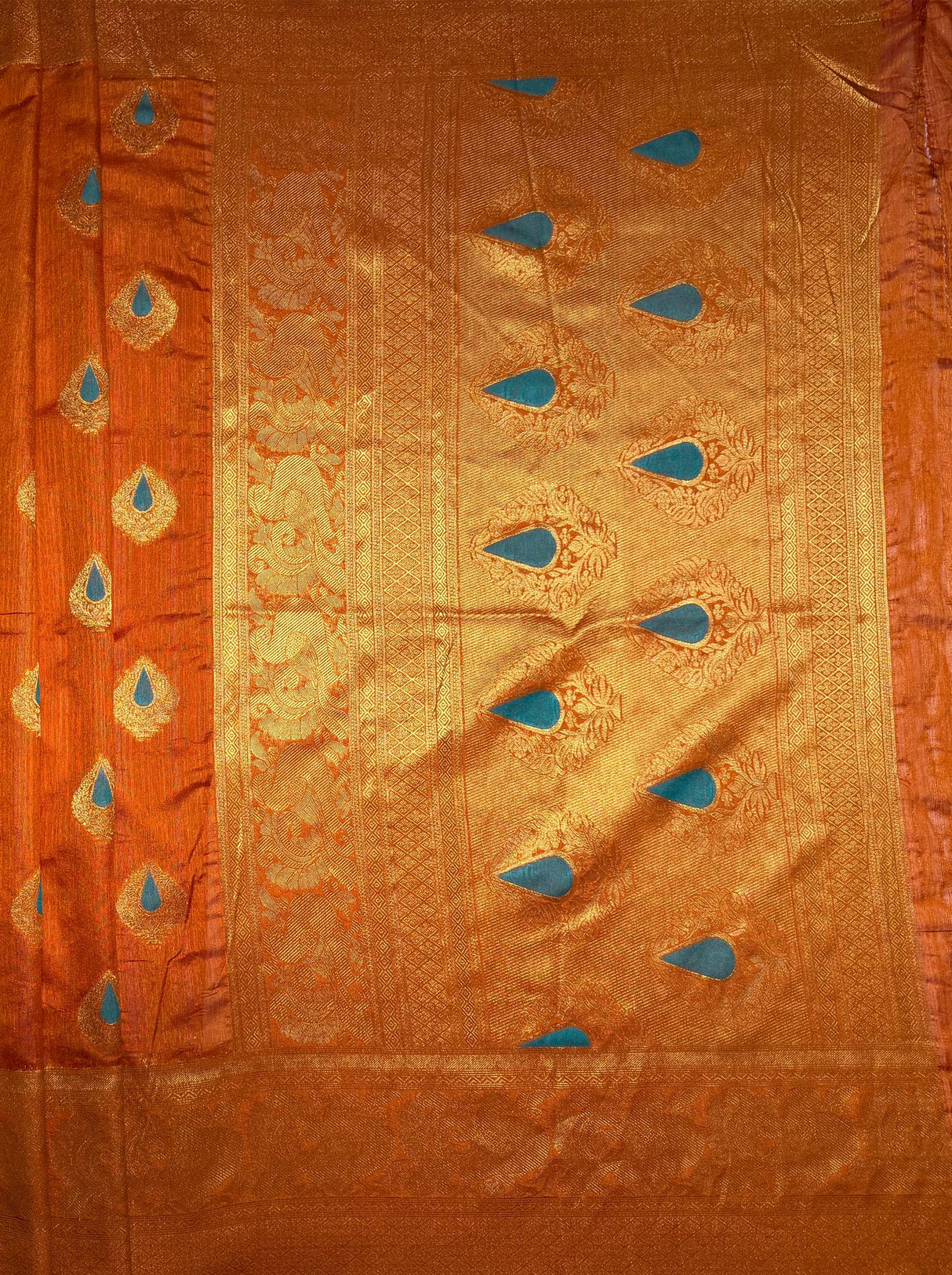 MIMOSA Women's Woven Design Banarasi Style dola silk Saree with Blouse Piece - Rust ( SA00003137RSFREE )