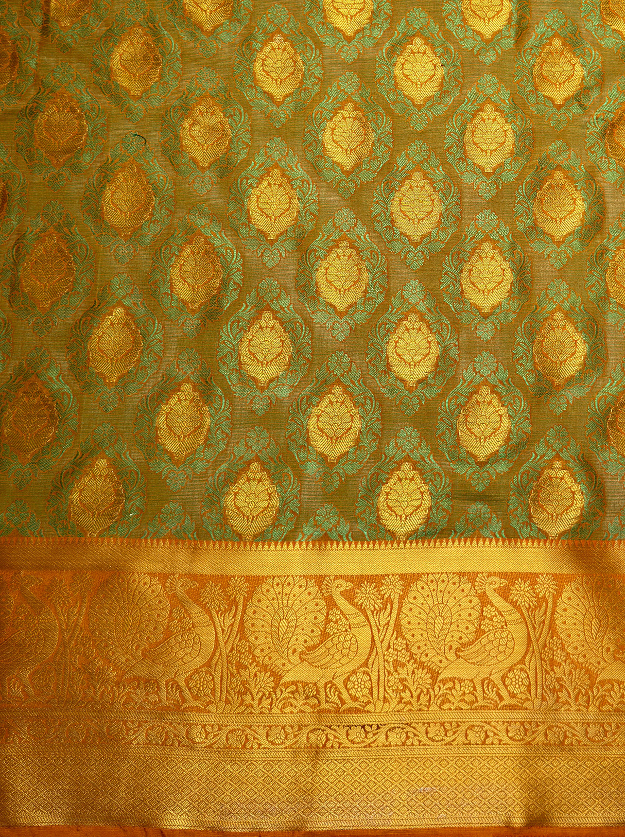 MIMOSA Women's Woven Design Kanjivaram Style Art Silk Saree with Blouse Piece - Mustard ( SA00003142MSFREE )