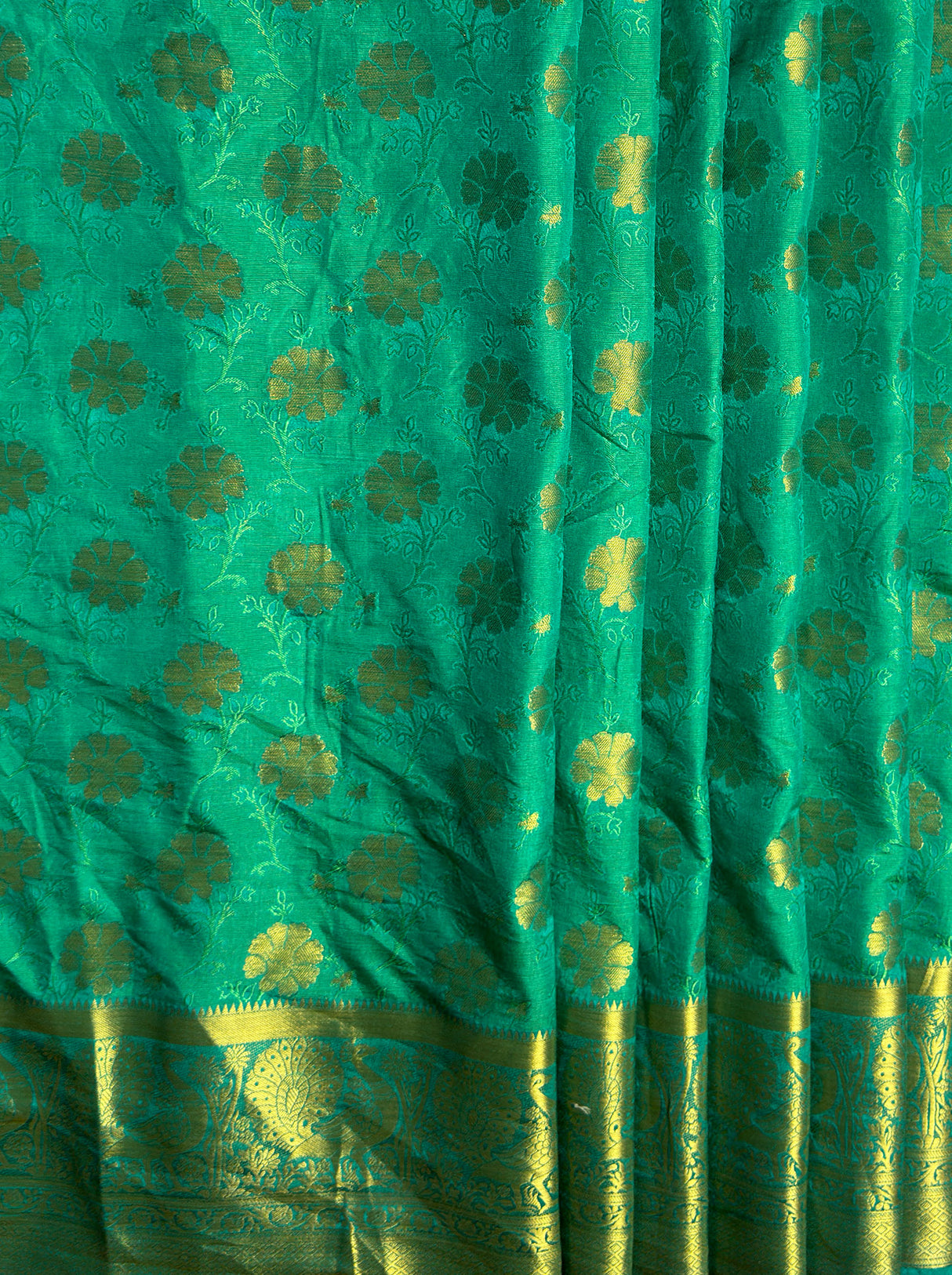 MIMOSA Women's Woven Design Kanjivaram Style Art Silk Saree with Blouse Piece - Saffire ( SA00003142SFFREE )