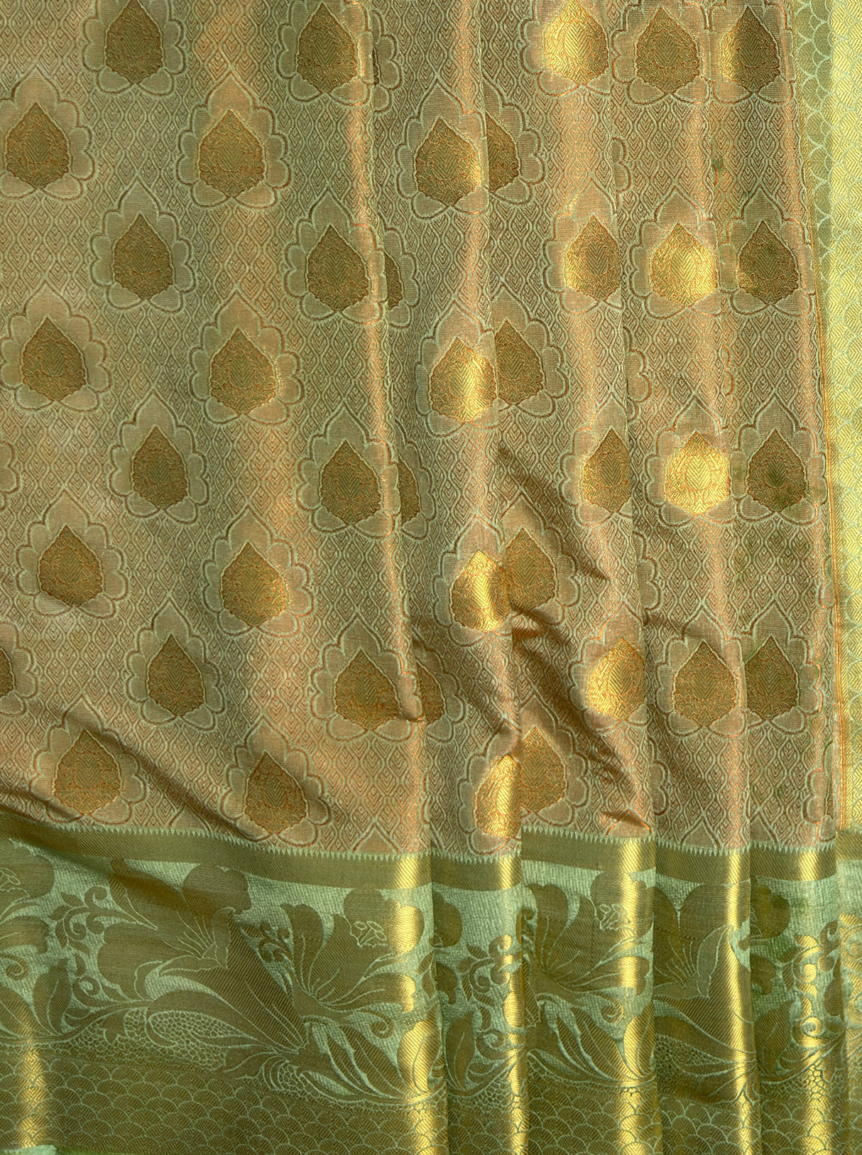 MIMOSA Women's Woven Design Kanjivaram Style Art Silk Saree with Blouse Piece - Pista ( SA00003143PSFREE )
