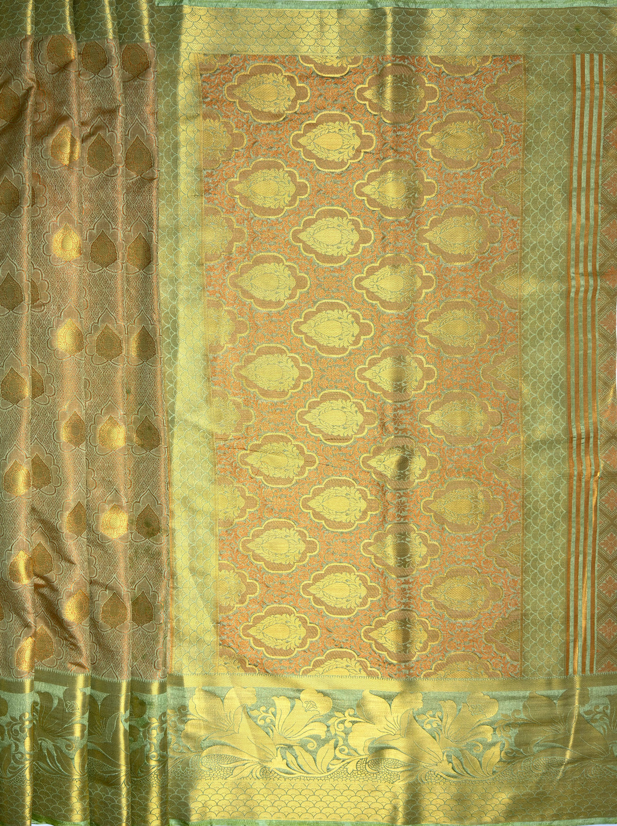 MIMOSA Women's Woven Design Kanjivaram Style Art Silk Saree with Blouse Piece - Pista ( SA00003143PSFREE )