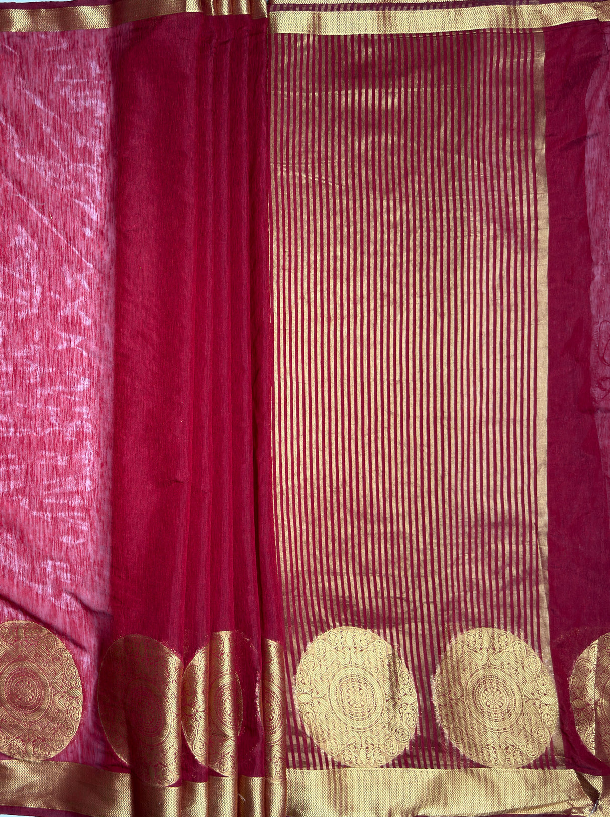 MIMOSA Women's Woven Design Kanjivaram Style Art Silk Saree with Blouse Piece - Maroon ( SA00003148MRFREE )
