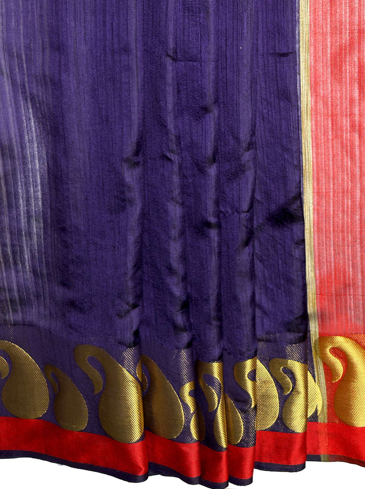 MIMOSA Women's Woven Design Banarasi Style Linen Saree with Blouse Piece - Navy ( SA00003151NVFREE )