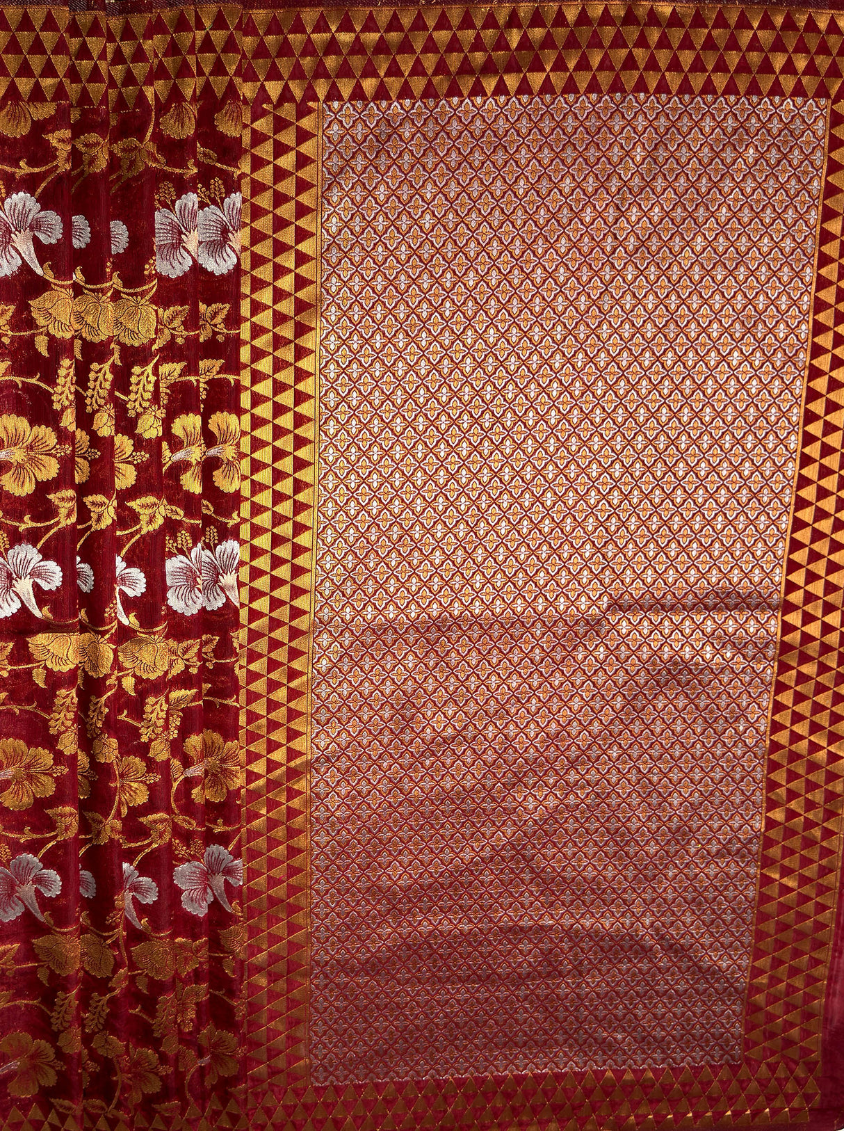 MIMOSA Women's Woven Design Kanjivaram Style Art Silk Saree with Blouse Piece - Maroon ( SA00003152MRFREE )