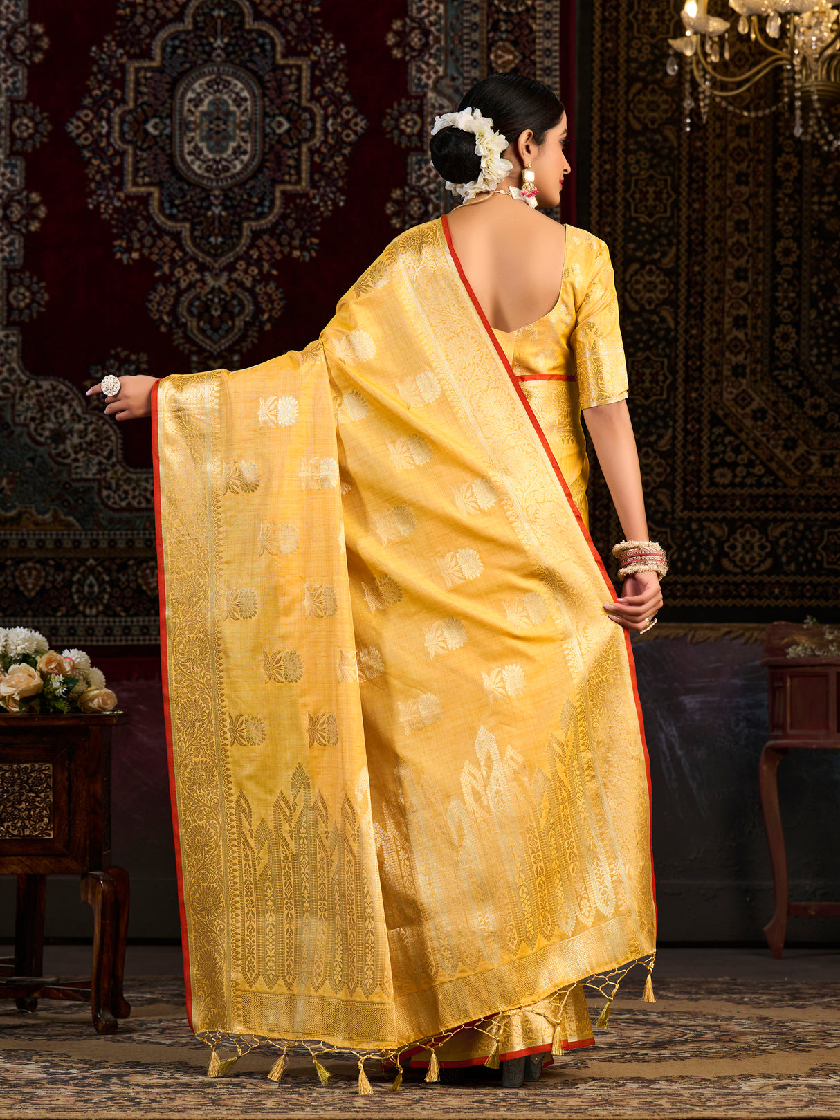 Mimosa Women's Woven Design Chhattisgarh Art Silk Saree With Blouse Piece : SA0000863GD