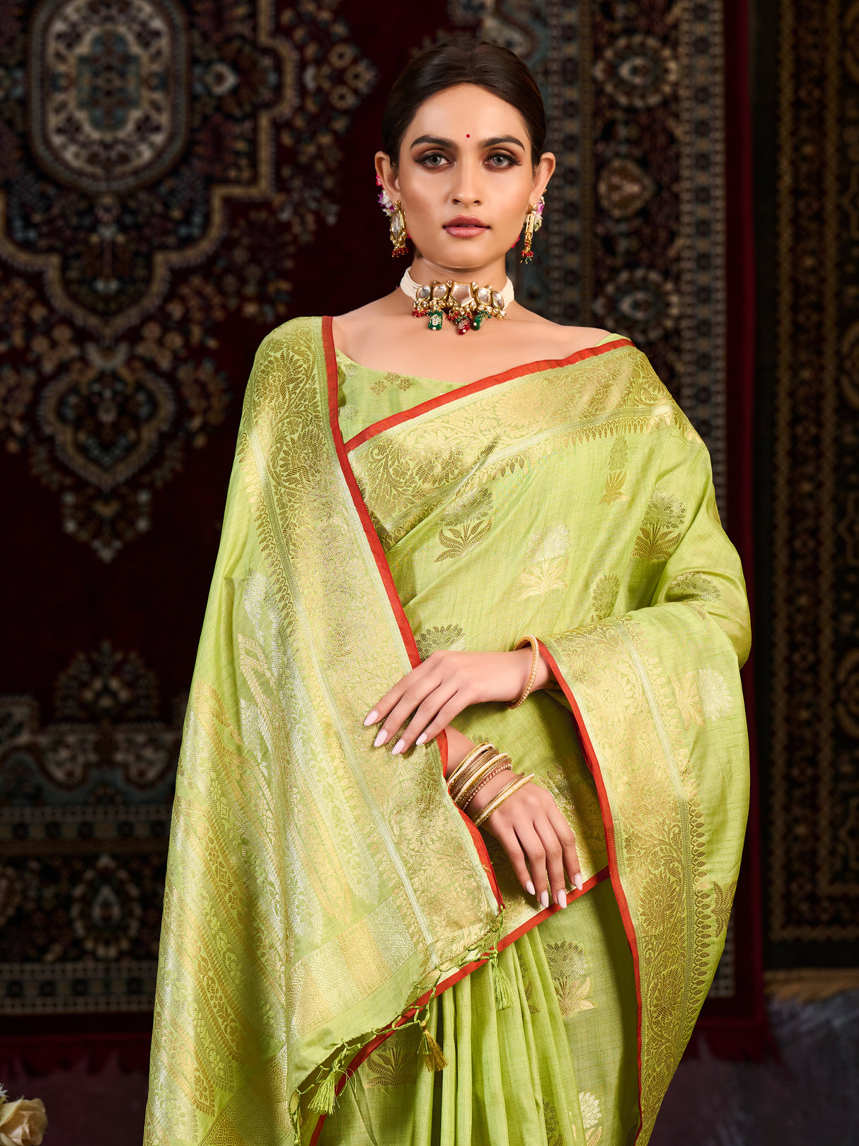 Mimosa Women's Woven Design Chhattisgarh Art Silk Saree With Blouse Piece : SA0000863PS