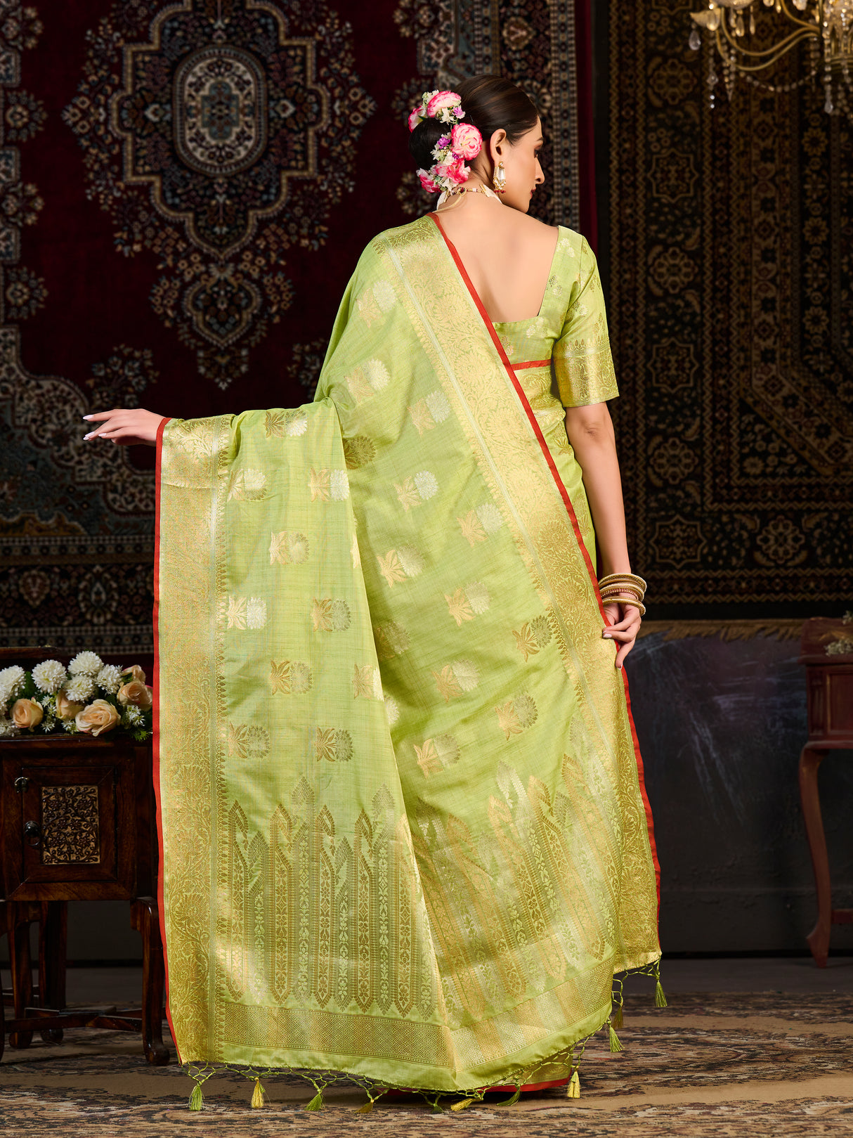 Mimosa Women's Woven Design Chhattisgarh Art Silk Saree With Blouse Piece : SA0000863PS