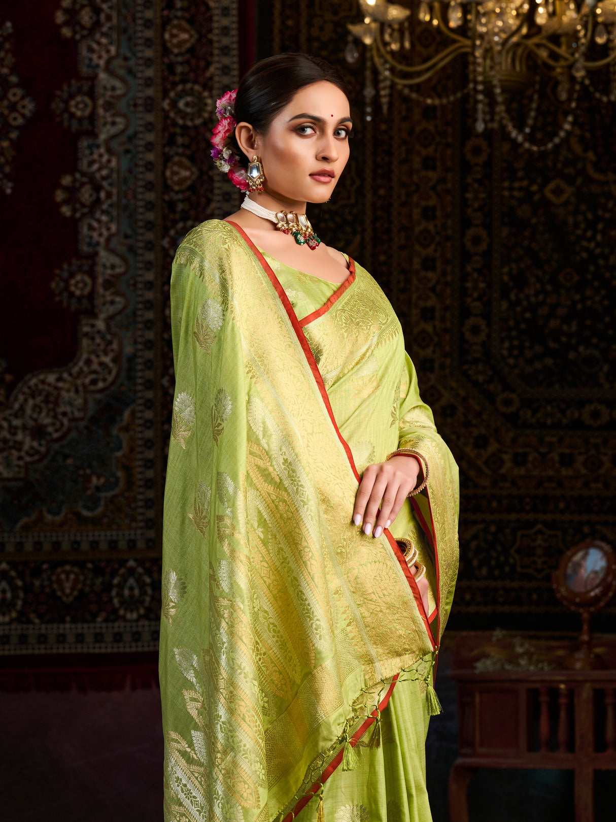 Mimosa Women's Woven Design Chhattisgarh Art Silk Saree With Blouse Piece : SA0000863PS