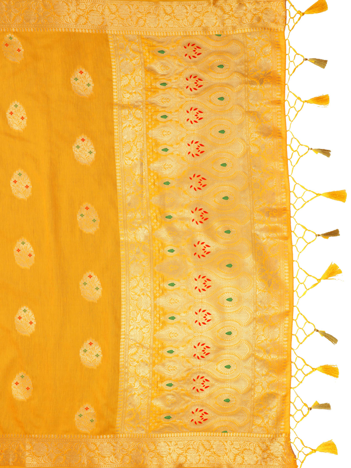 Mimosa Women's Woven Design Bishnupur Art Silk Saree With Blouse Piece : SA0000865YLW