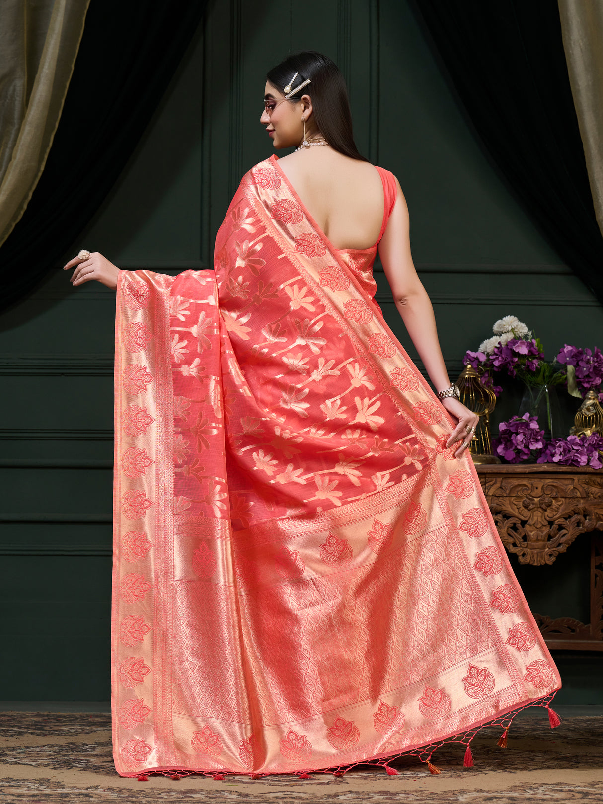 Mimosa Women's Woven Design Banarasi Art Silk Saree With Blouse Piece : SA0000871PC