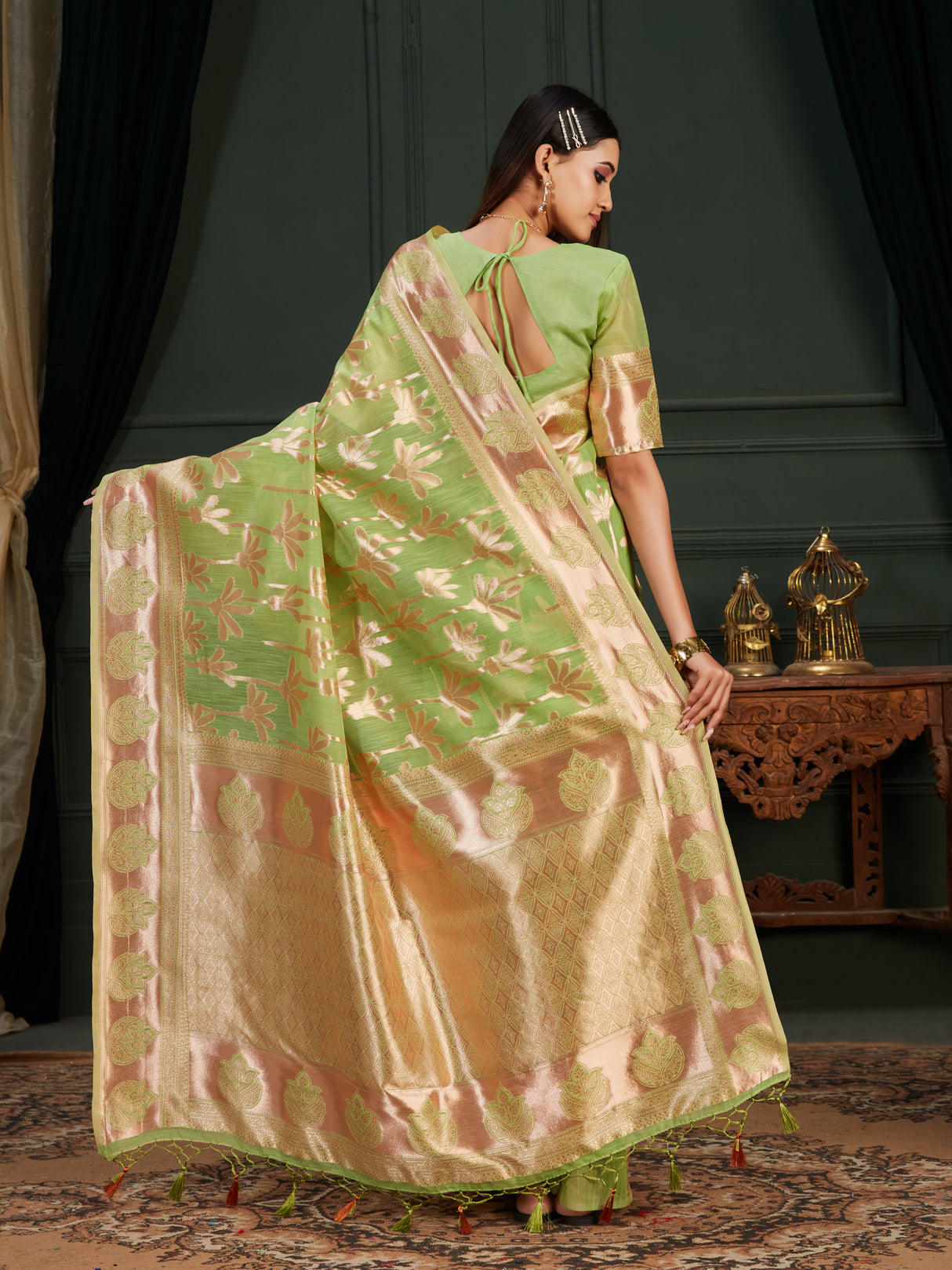 Mimosa Women's Woven Design Banarasi Art Silk Saree With Blouse Piece : SA0000871PS