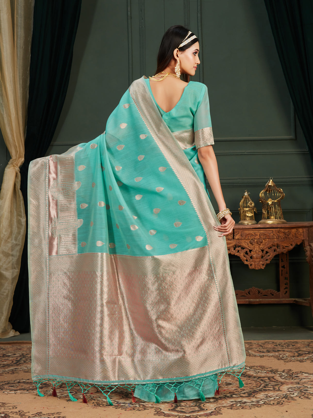 Mimosa Women's Woven Design Banarasi Art Silk Saree With Blouse Piece : SA0000872AN