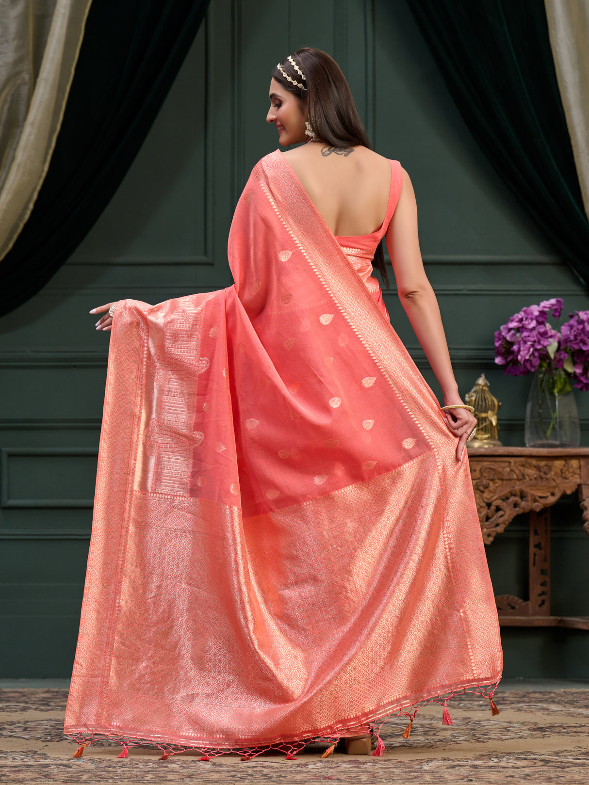 Mimosa Women's Woven Design Banarasi Art Silk Saree With Blouse Piece : SA0000872PC