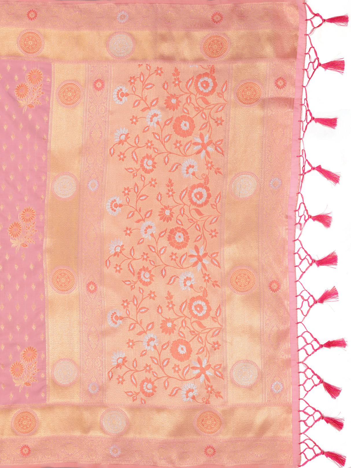 Mimosa Women's Woven Design Kanjivaram Art Silk Saree With Blouse Piece : SA0000888PNK