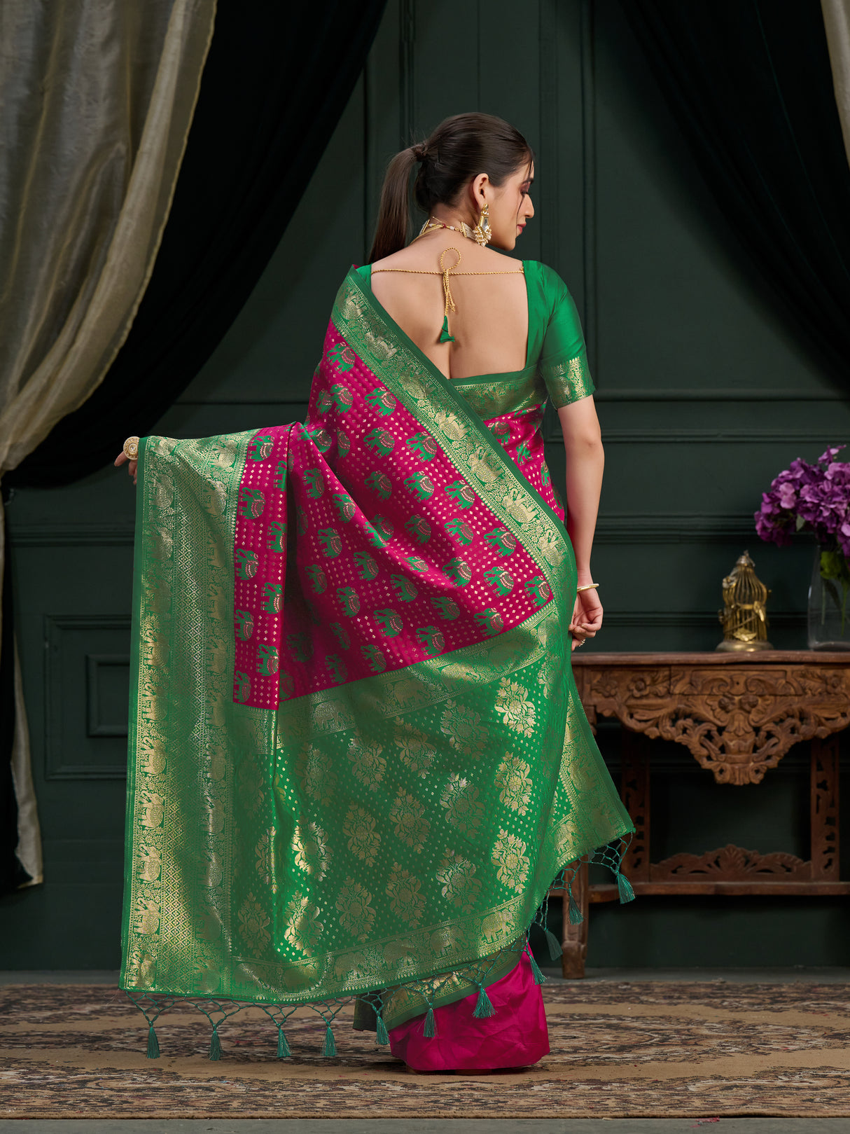 Mimosa Women's Woven Design Kanjivaram Art Silk Saree With Blouse Piece : SA0000901RN