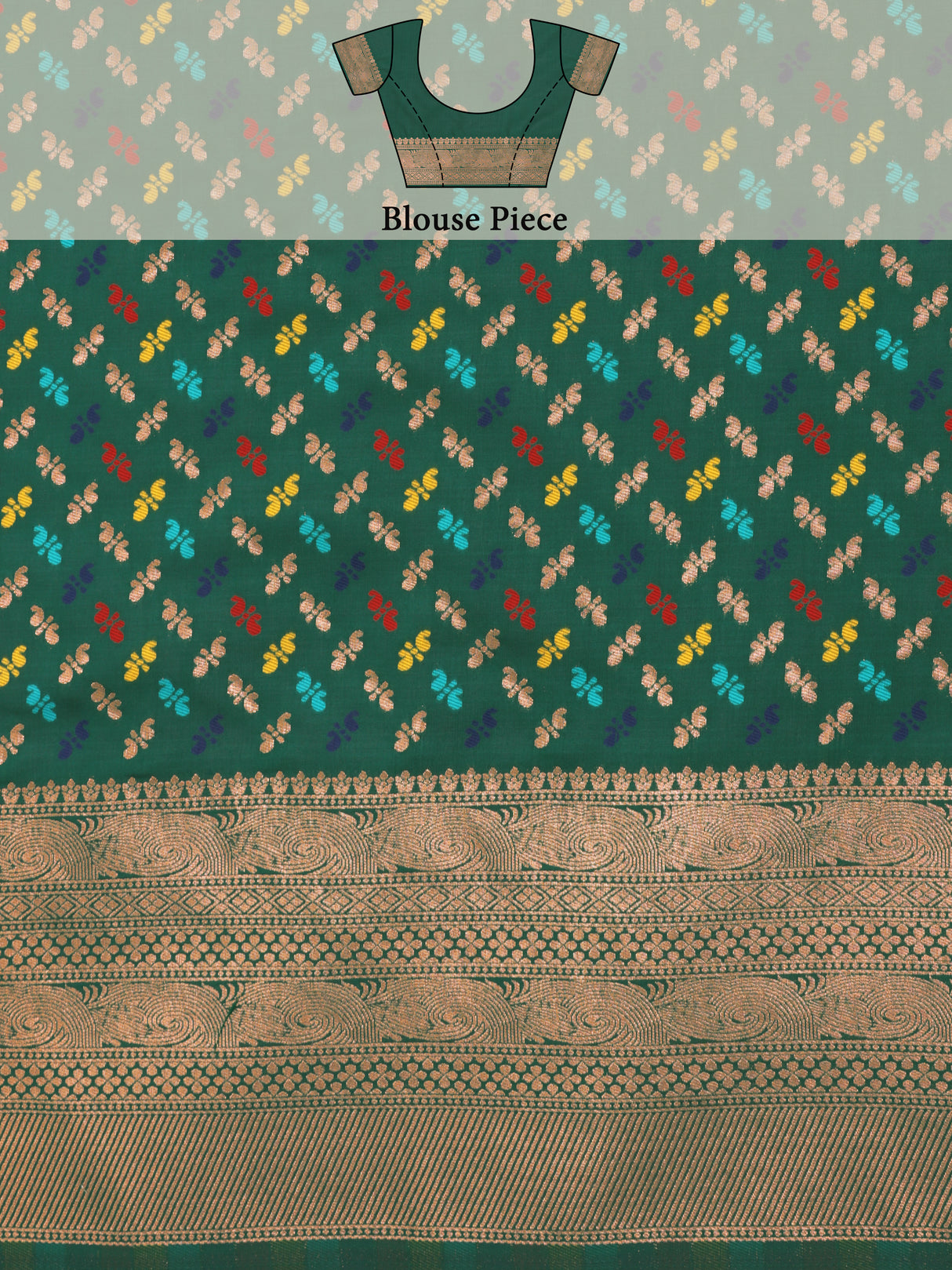 Mimosa Women's Woven Design Kanjivaram Art Silk Saree With Blouse Piece : SA0000908GRN