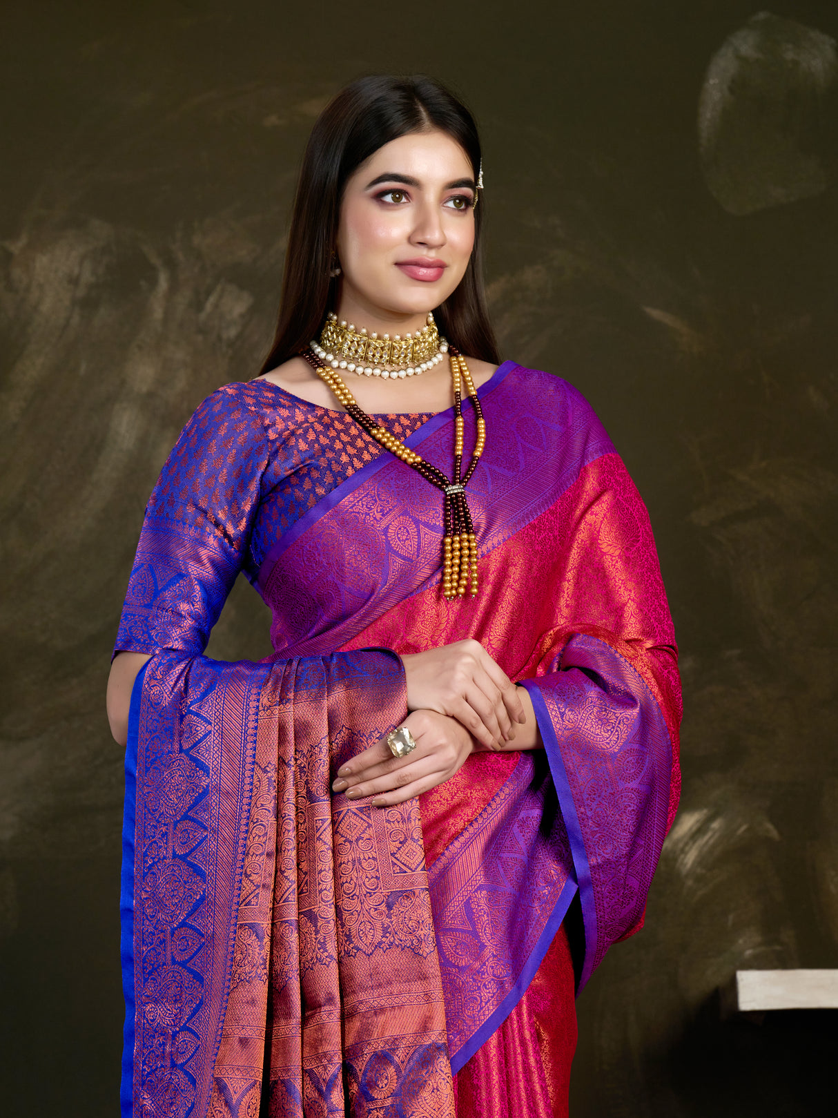 Mimosa Women's Woven Design Kanjivaram Art Silk Saree With Blouse Piece : SA0000915RN