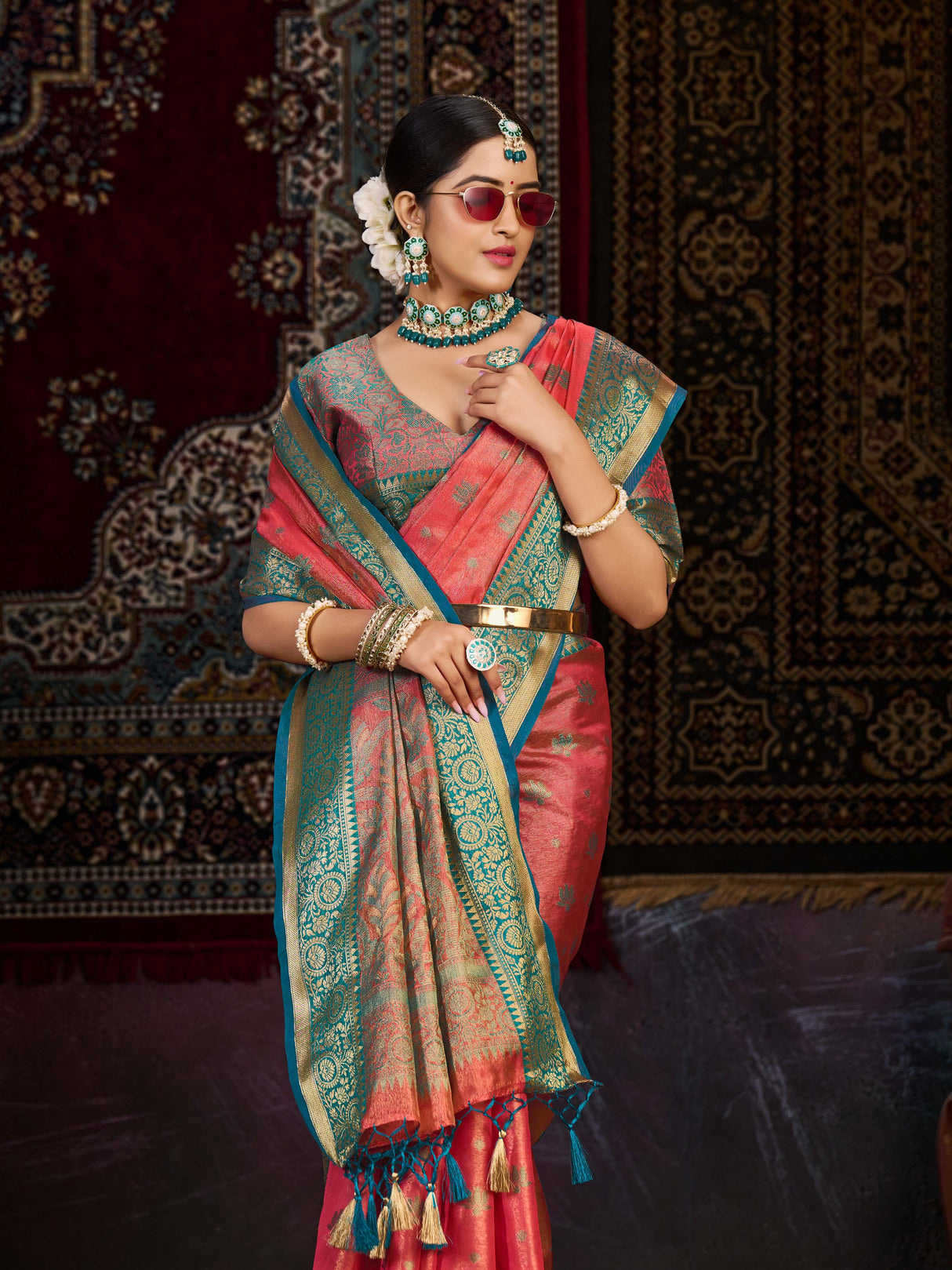Mimosa Women's Woven Design Kanjivaram Art Silk Saree With Blouse Piece : SA0000942ST