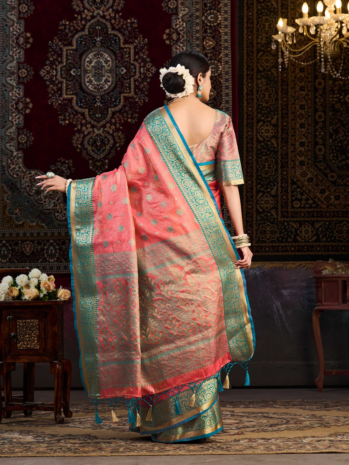 Mimosa Women's Woven Design Kanjivaram Art Silk Saree With Blouse Piece : SA0000942ST