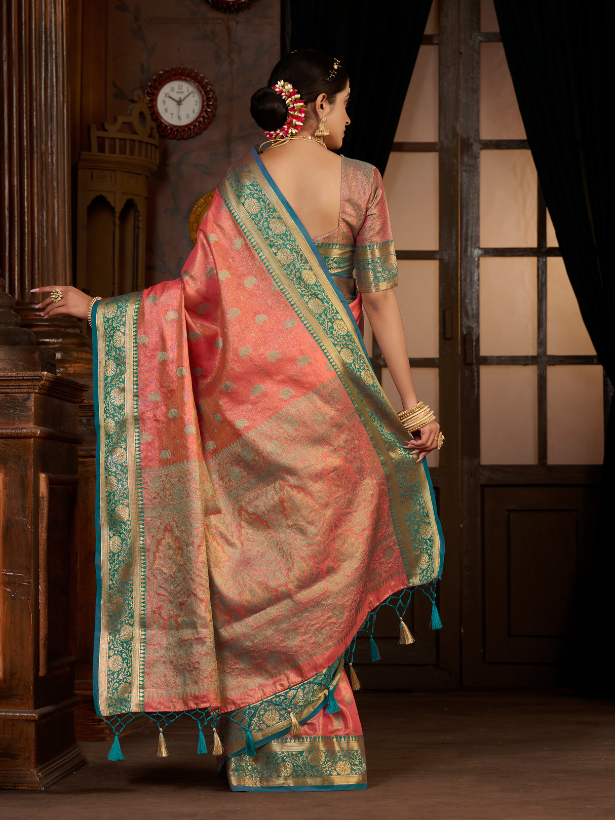 Mimosa Women's Woven Design Kanjivaram Art Silk Saree With Blouse Piece : SA0000943GJ