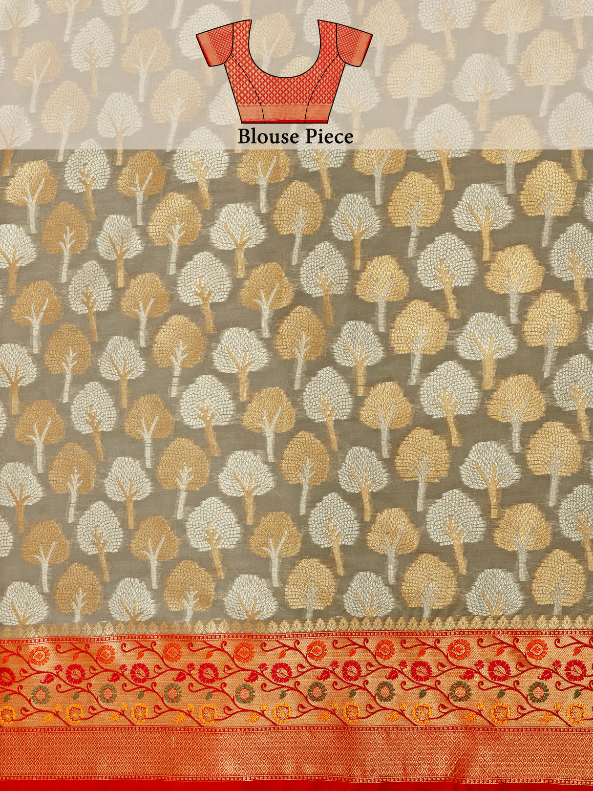 Mimosa Women's Woven Design Banarasi Art Silk Saree With Blouse Piece : SA0000945GY