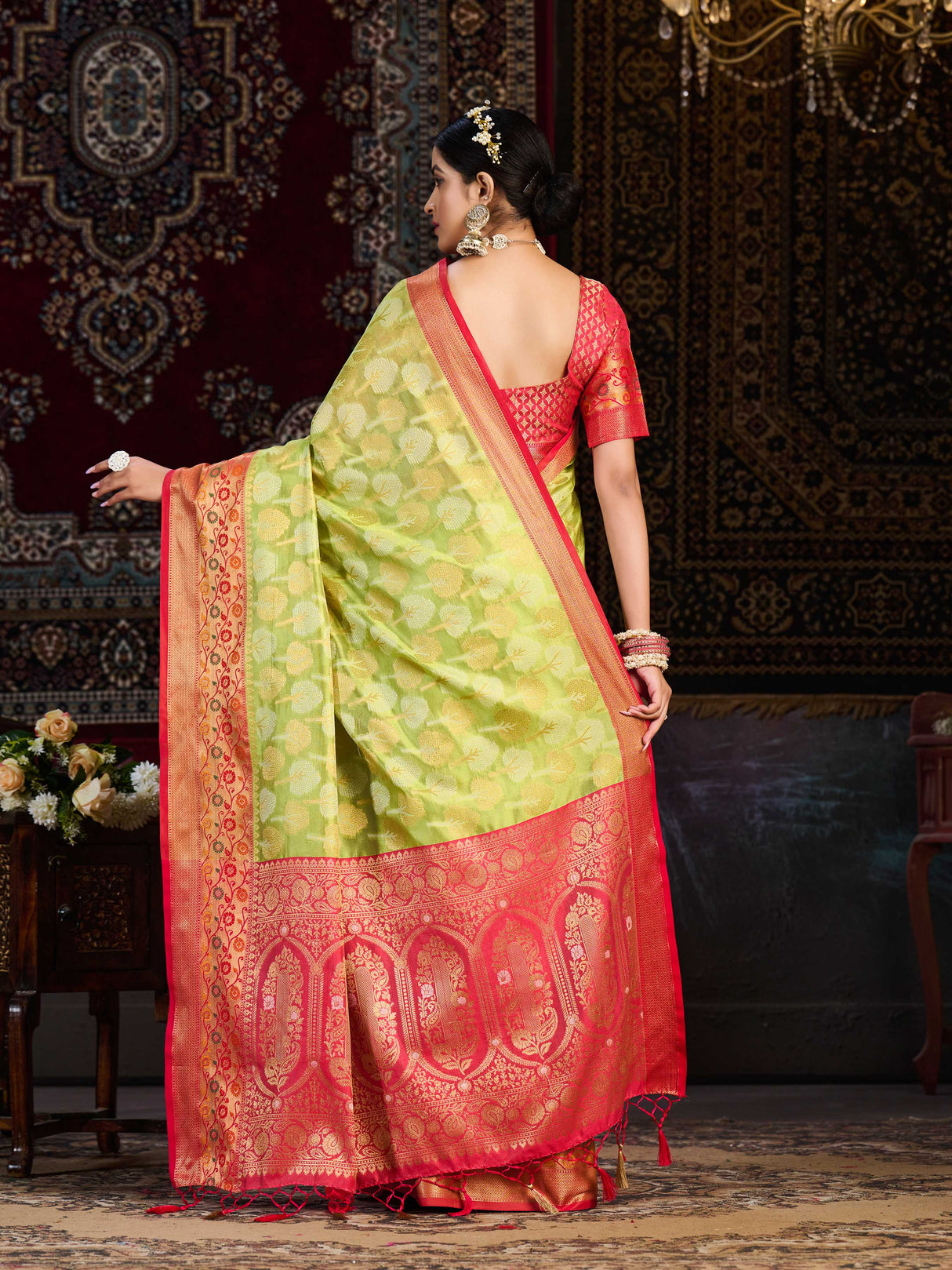 Mimosa Women's Woven Design Banarasi Art Silk Saree With Blouse Piece : SA0000945OL