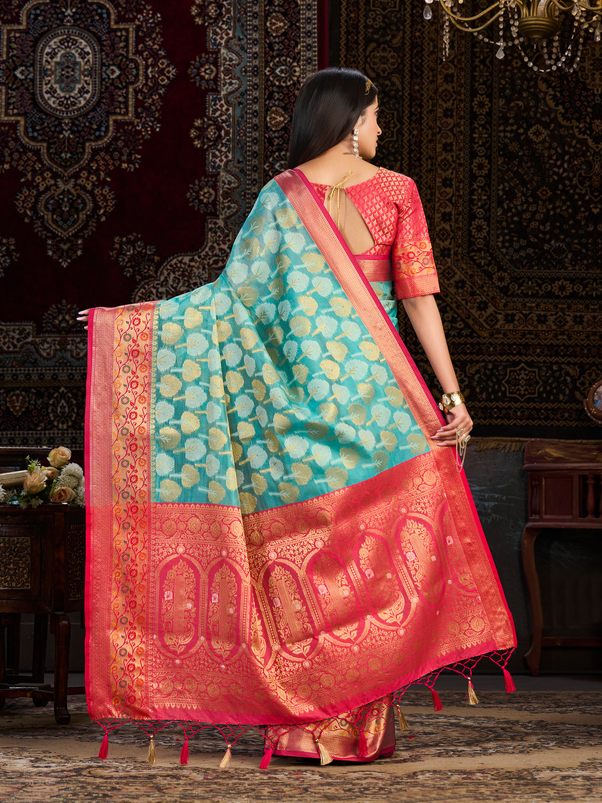 Mimosa Women's Woven Design Banarasi Art Silk Saree With Blouse Piece : SA0000945RM