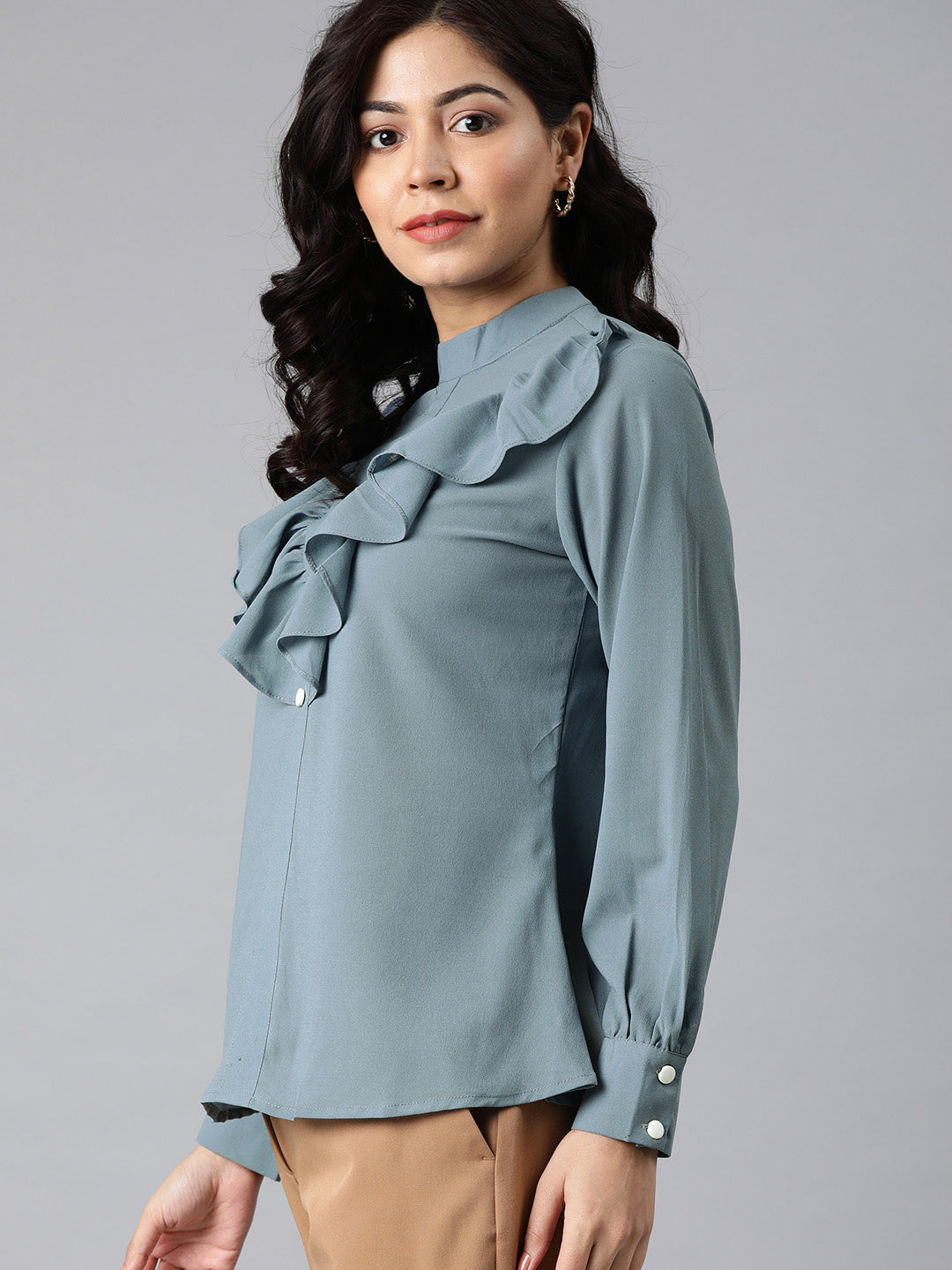 Mimosa women Blue Solid Top
